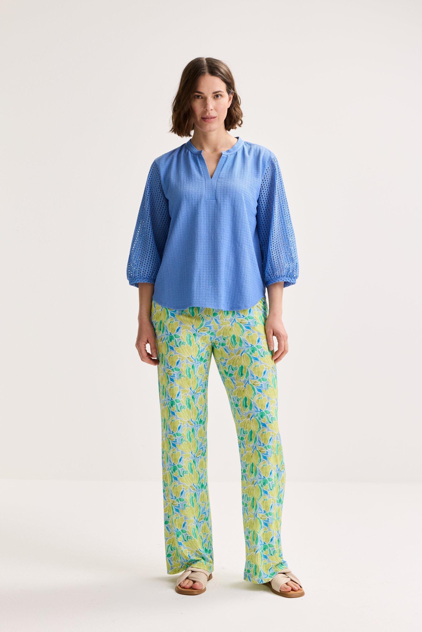 Chemises - Blouse en seersucker à manches ajourées