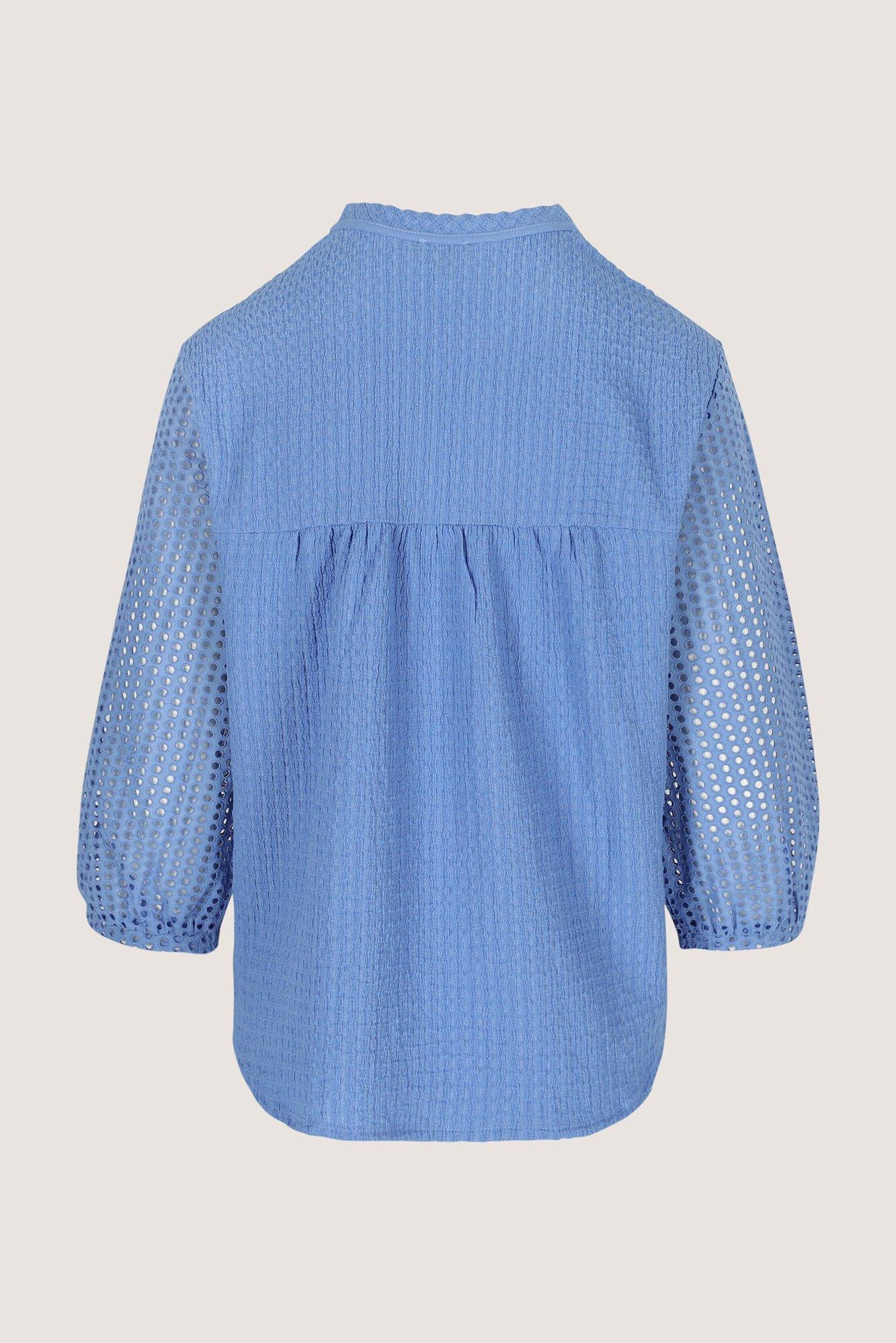Chemises - Blouse en seersucker à manches ajourées