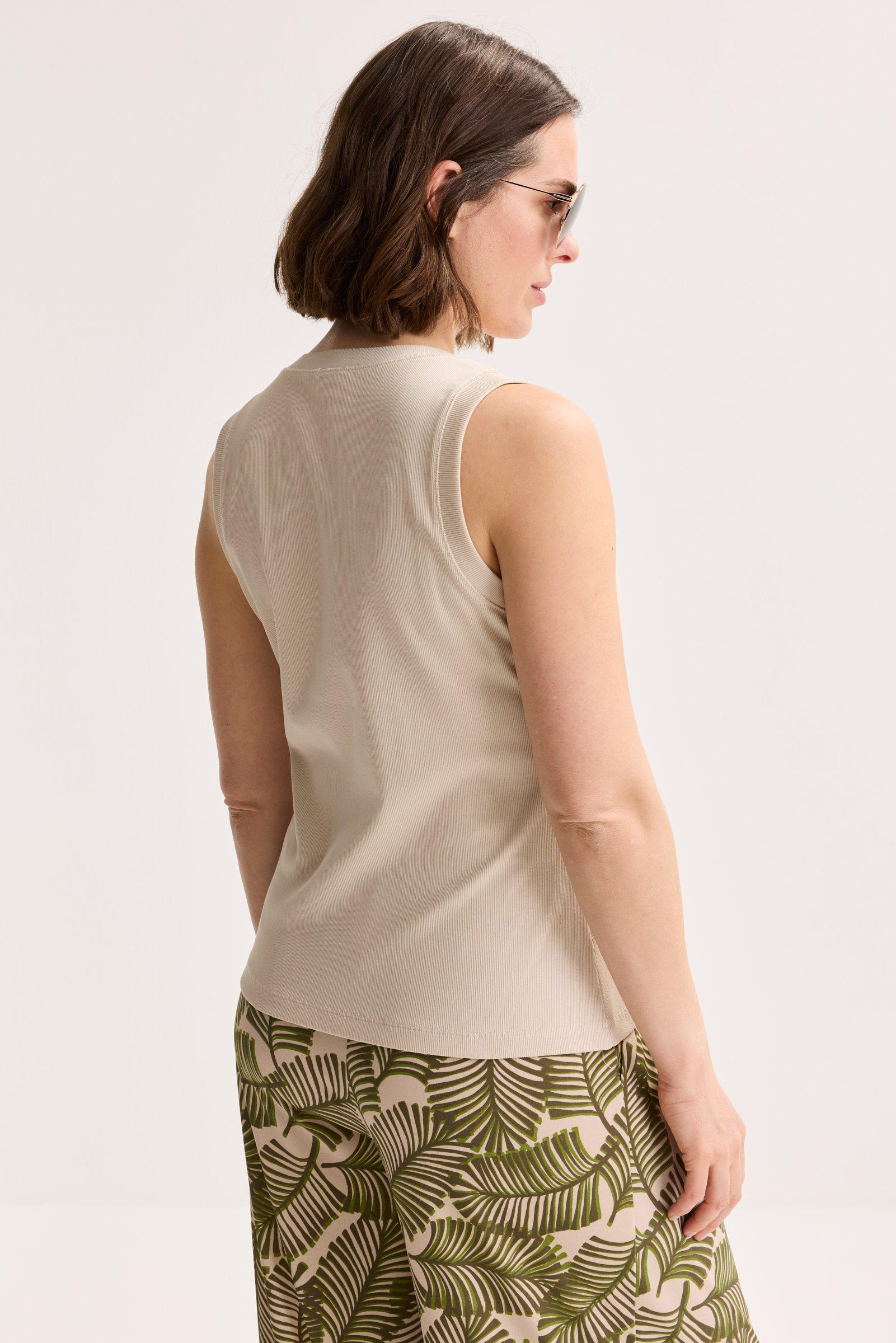 Sweatvest - Top sans manches à côte fine