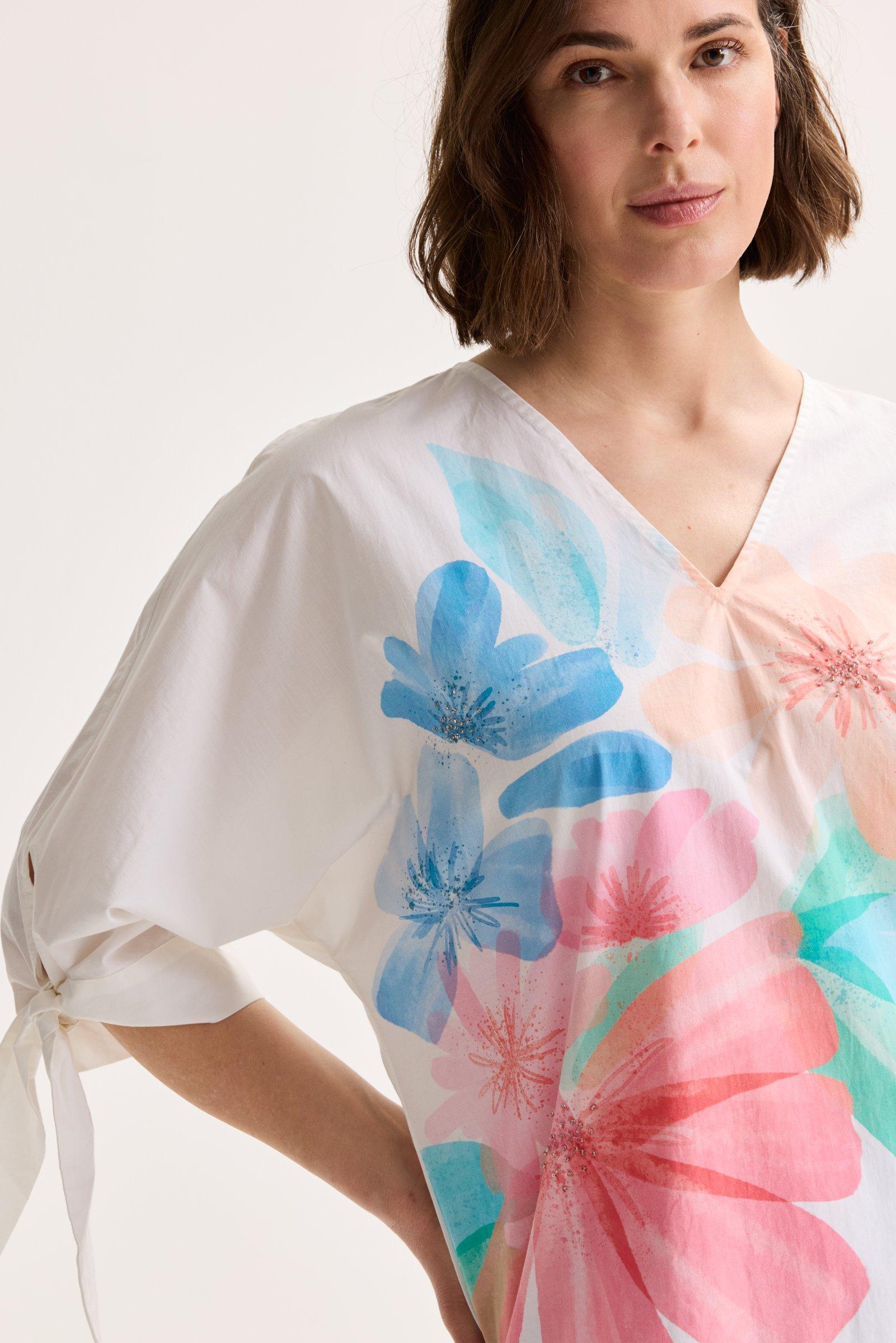 Hemden - Vleermuisblouse met handgeschilderde look