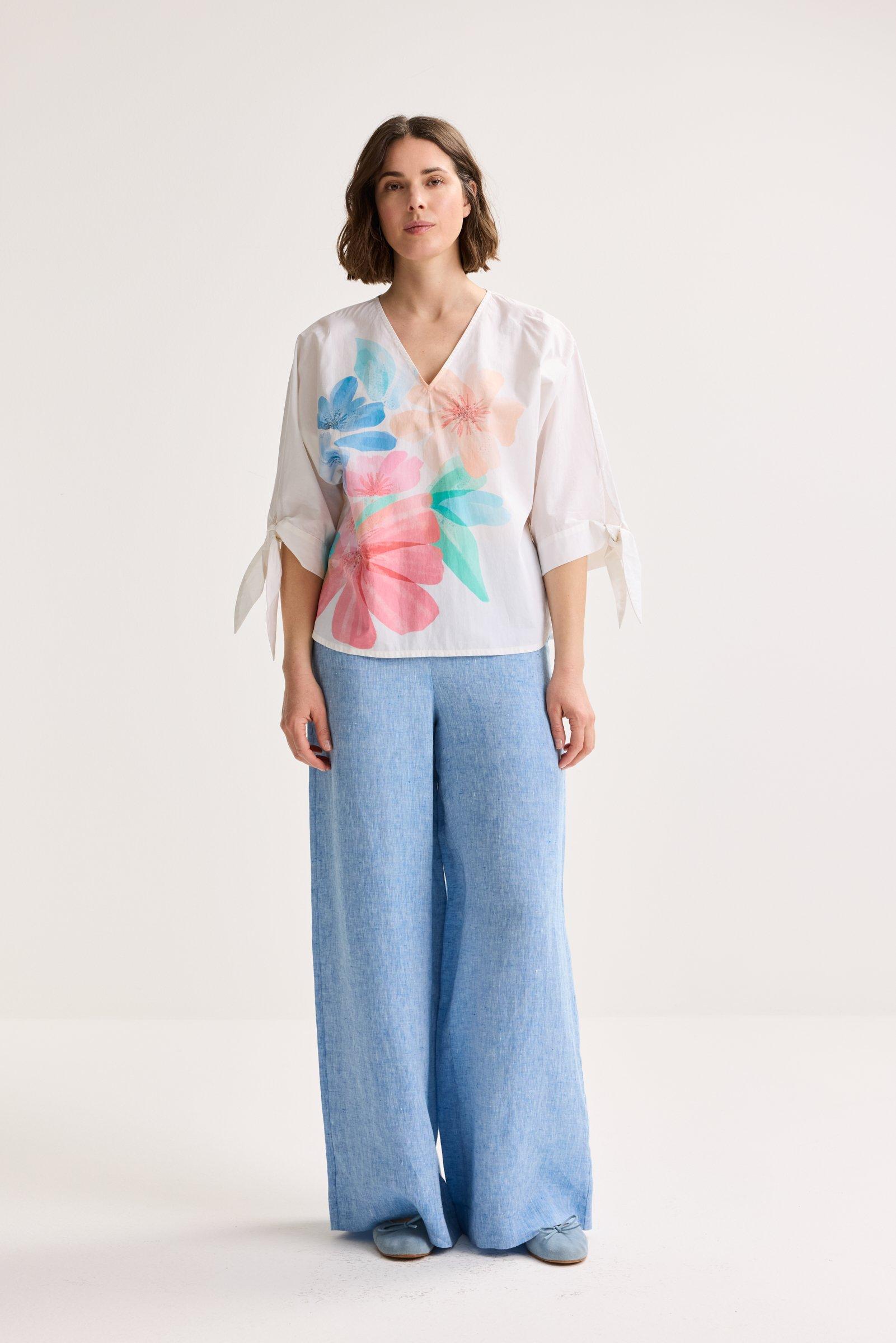 Hemden - Vleermuisblouse met handgeschilderde look