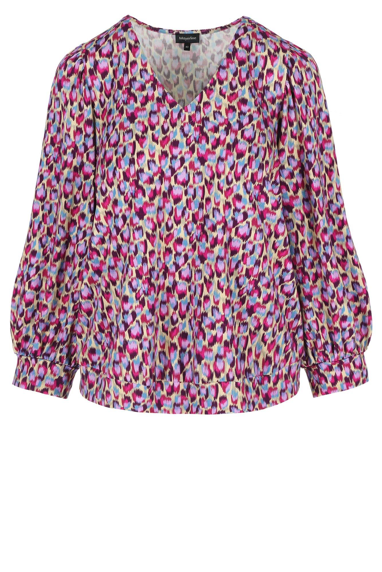 Jersey blouse met abstracte print - may