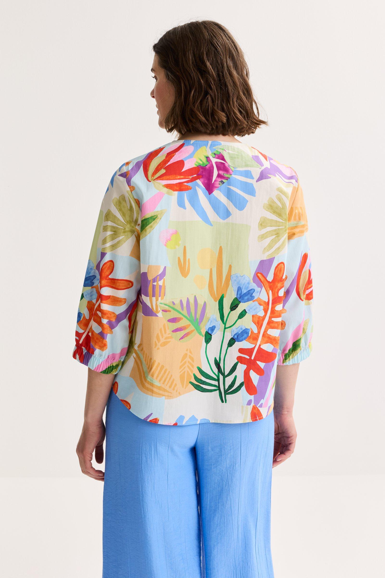 Chemises - Blouse ample multicolore à col en V