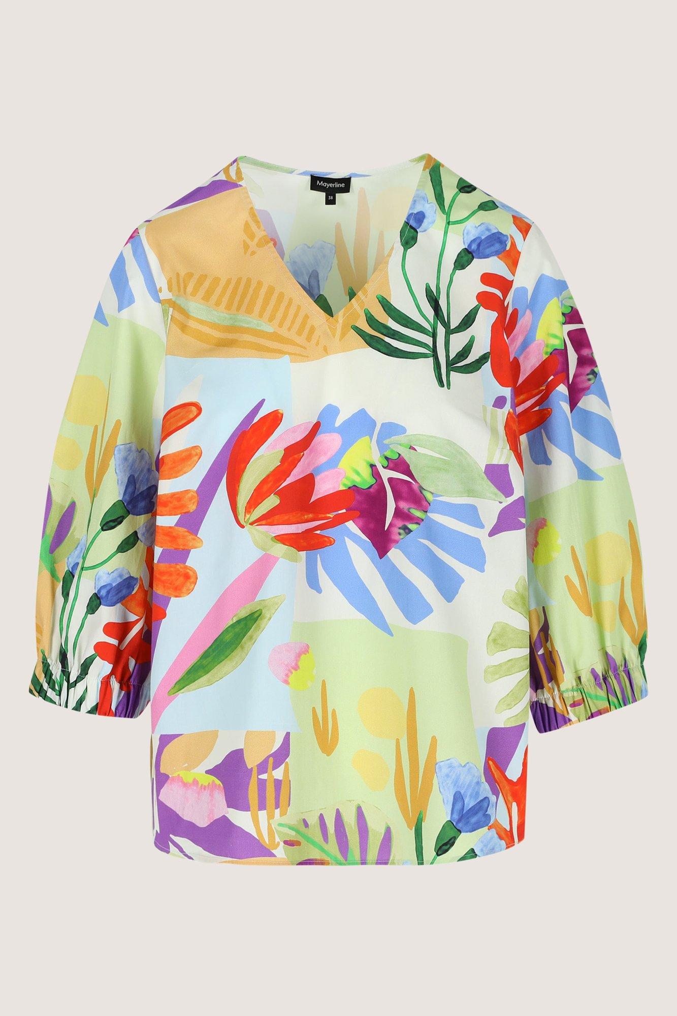 Chemises - Blouse ample multicolore à col en V