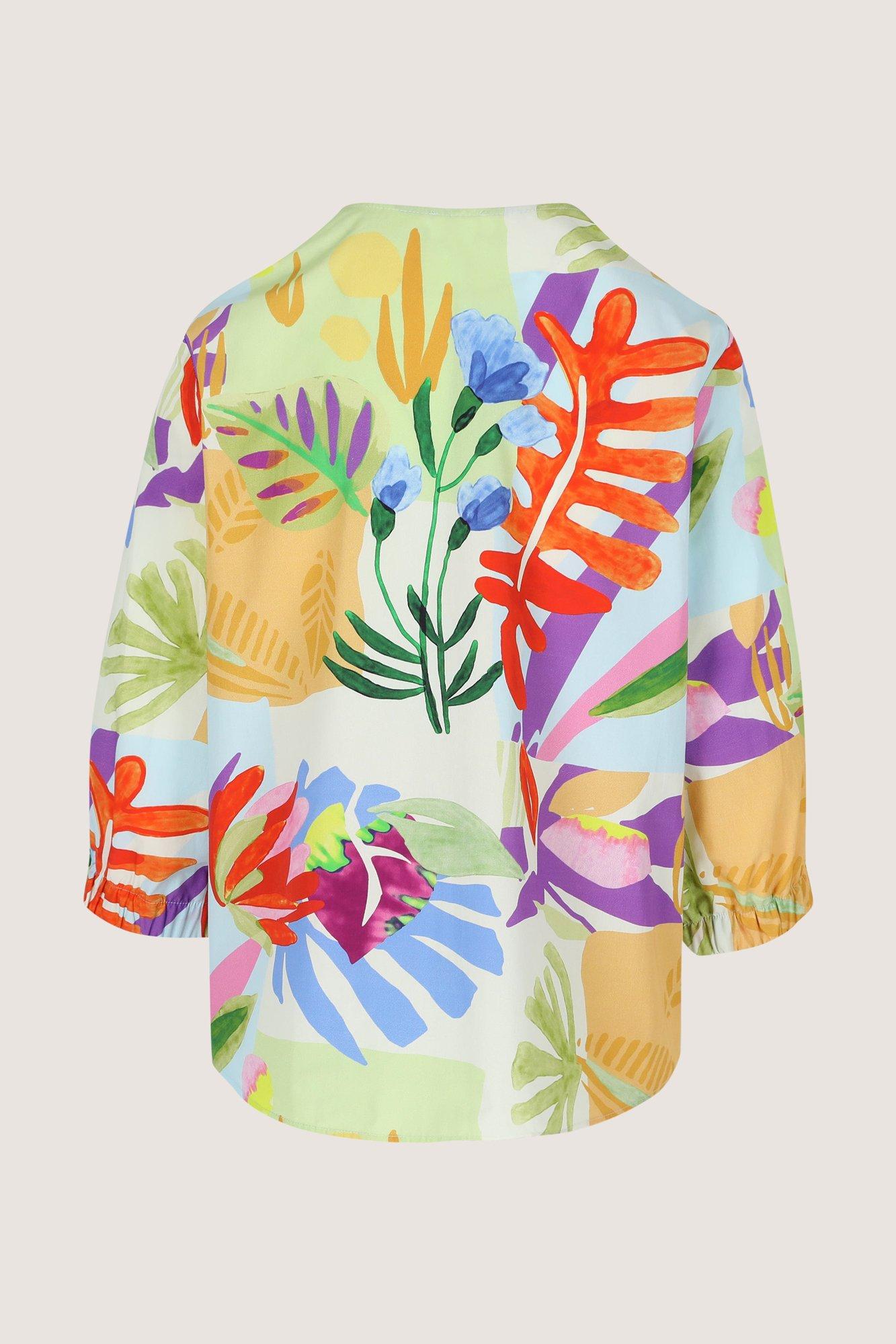 Chemises - Blouse ample multicolore à col en V