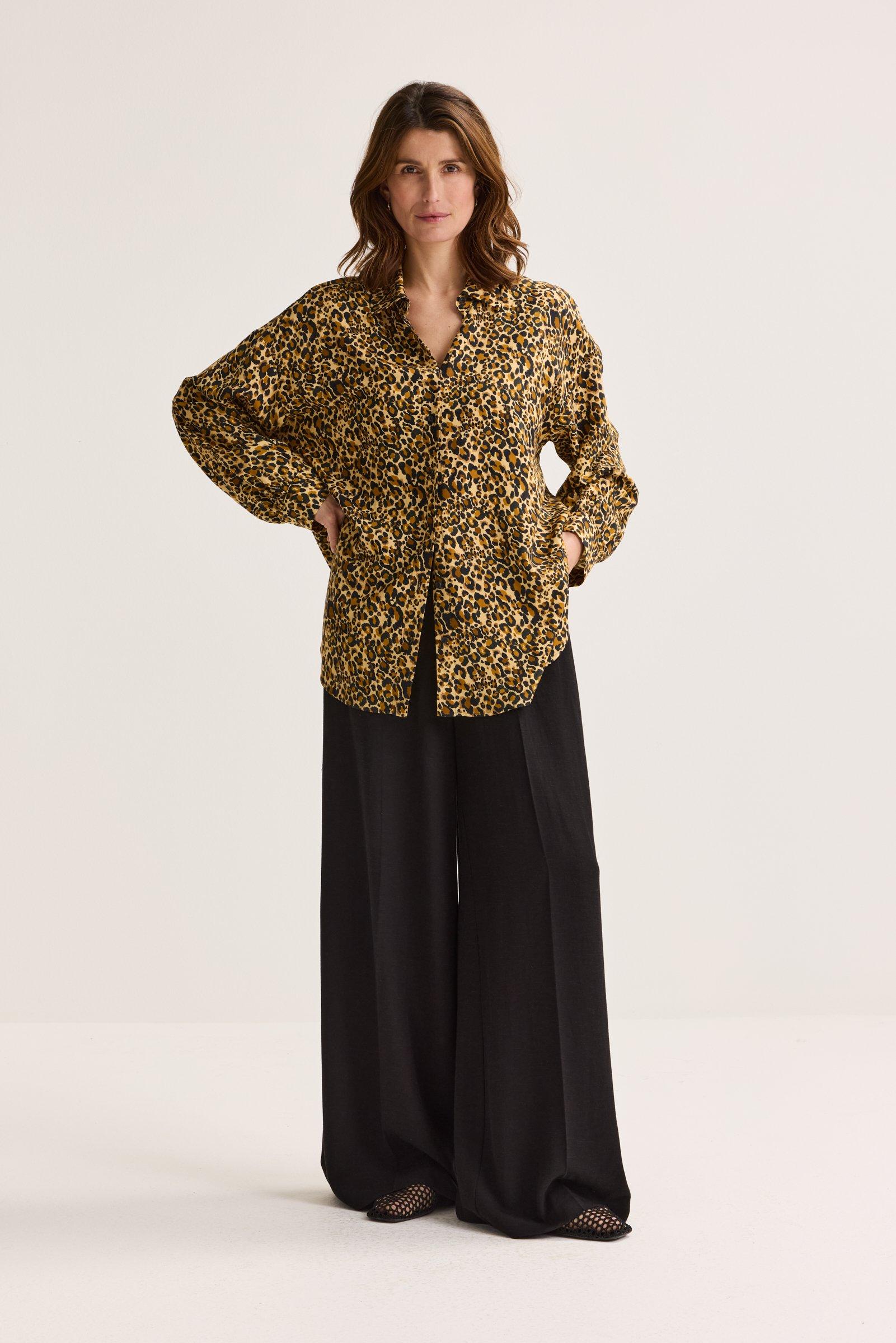 Améline Extra Wijde Broek In Linnenmix