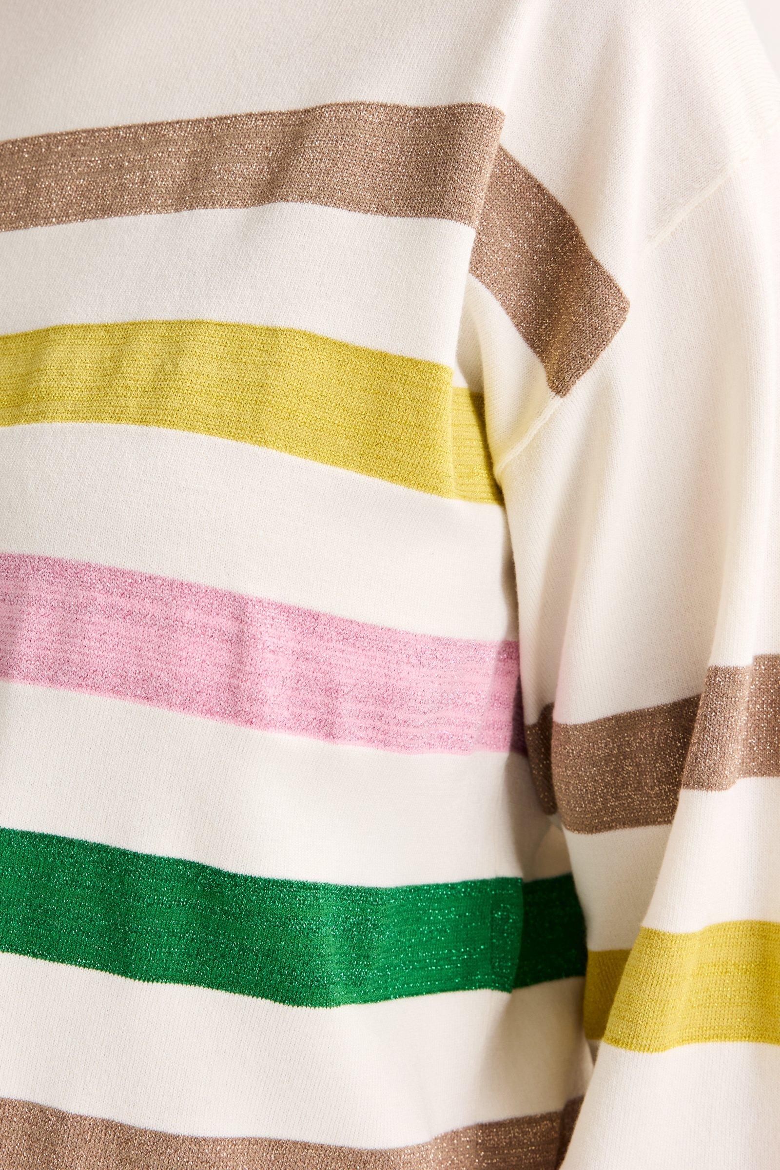 Truien - Trui met ronde hals en lurexstrepen