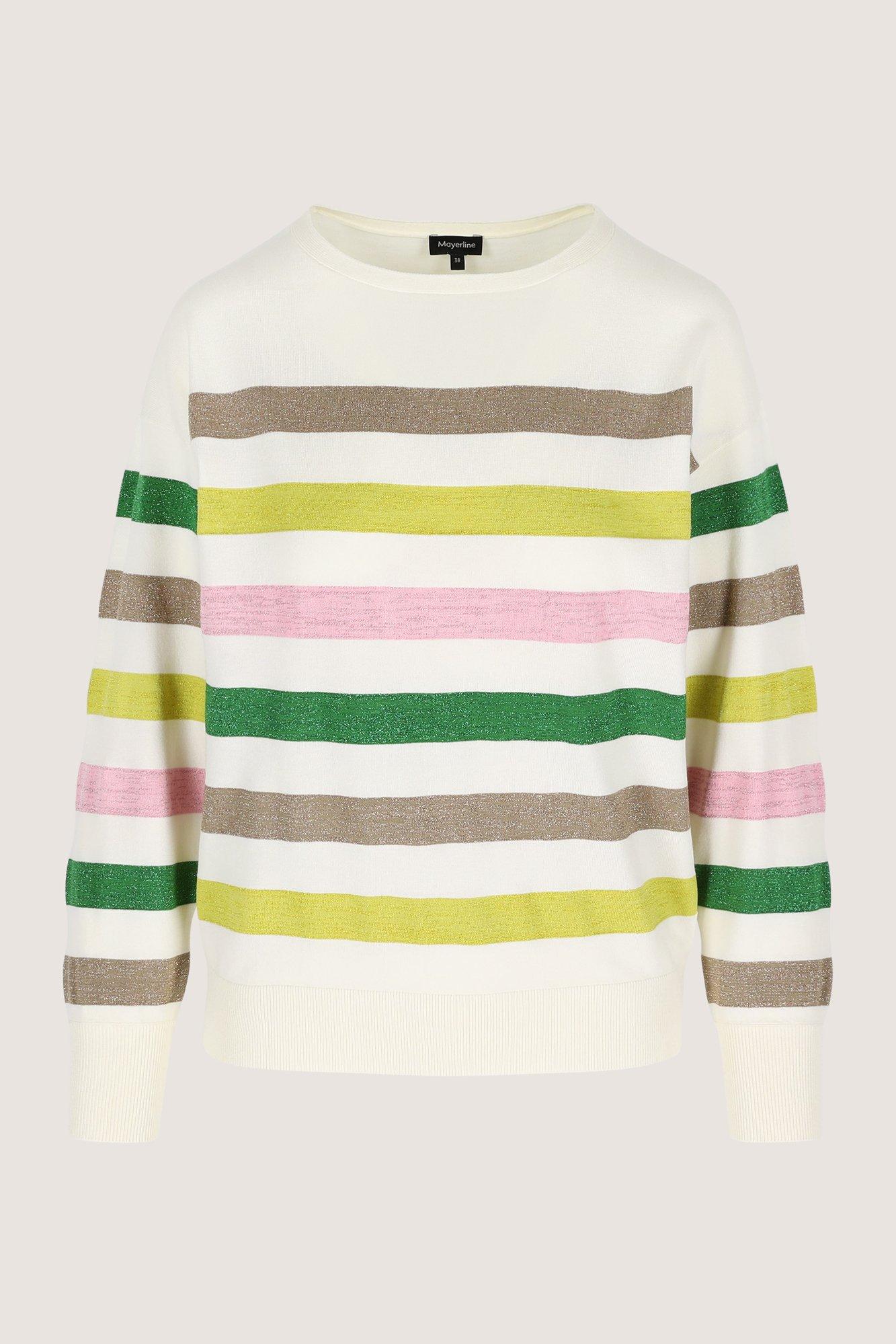 Truien - Trui met ronde hals en lurexstrepen