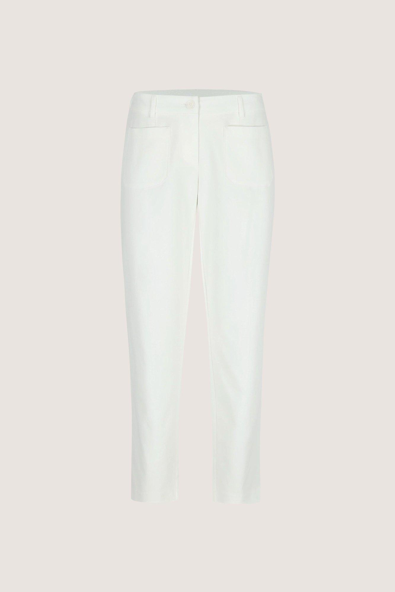 Broeken -  Broek met rugelastiek in wit stretchdenim