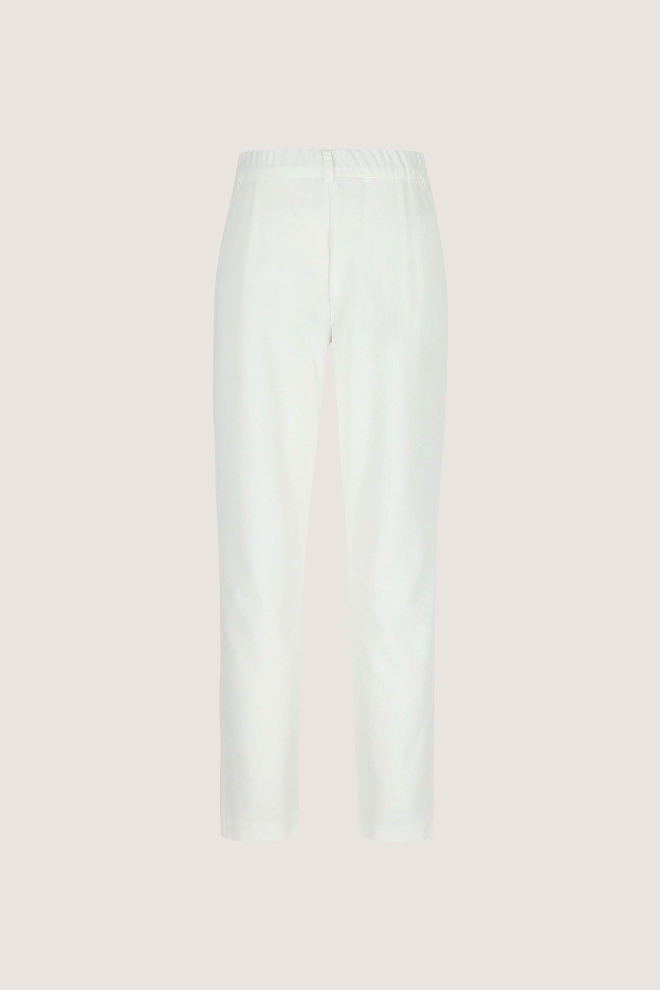 Broeken -  Broek met rugelastiek in wit stretchdenim