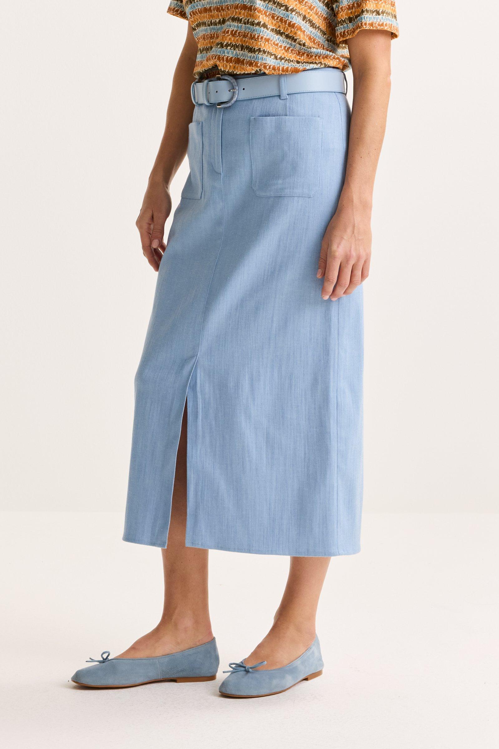 Rokken - Perfect fit kokerrok in stretchdenim