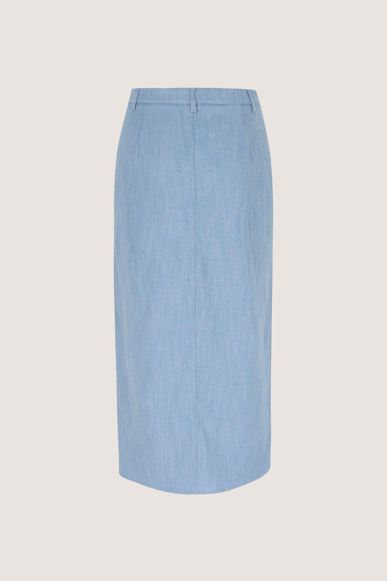 Rokken - Perfect fit kokerrok in stretchdenim