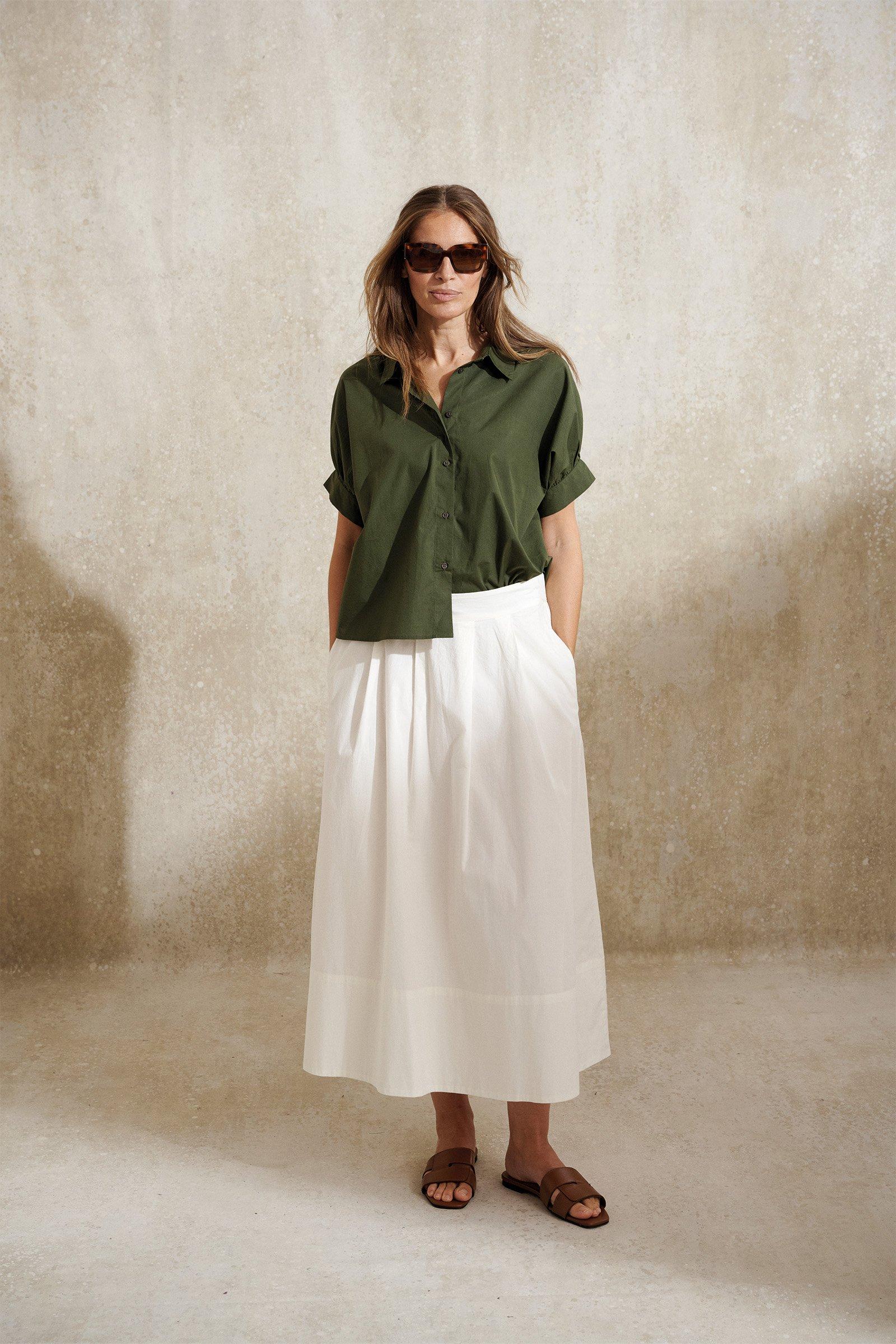 Hemden - Oversized hemdblouse in popeline