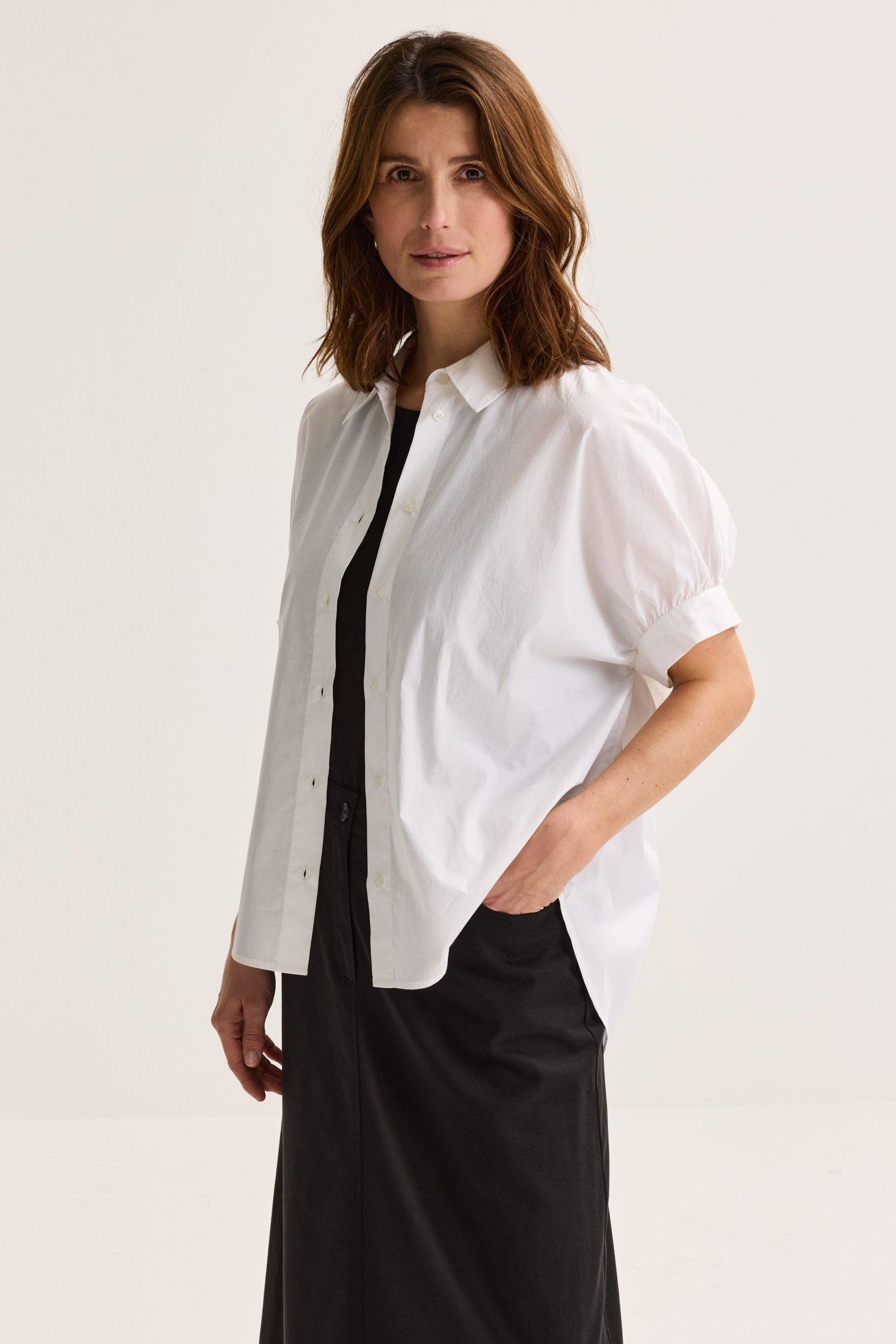 Oversized hemdblouse in popeline - null - ame
