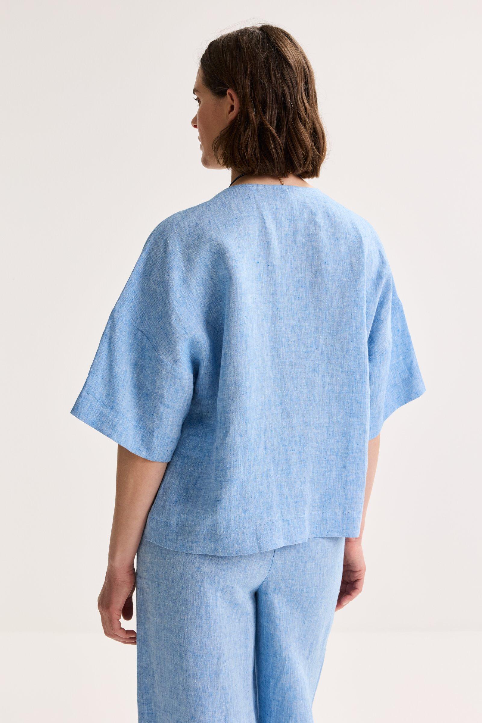 Hemden - Loose fit blouse in zuiver Europees linnen