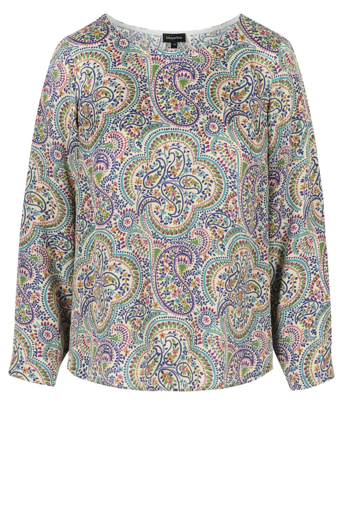 Blouse à imprimé cachemire à col rond - null - may