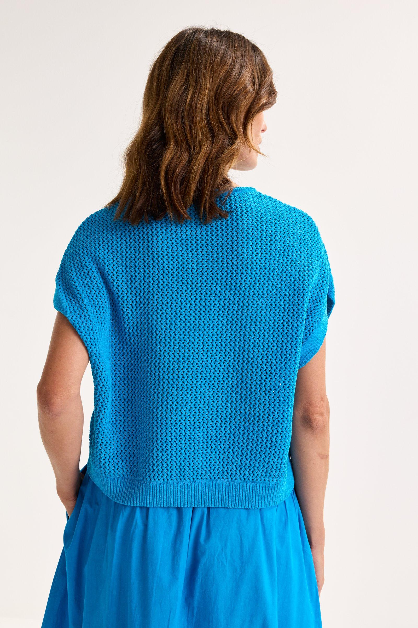 Cardigan - Mouwloze ajourcardigan