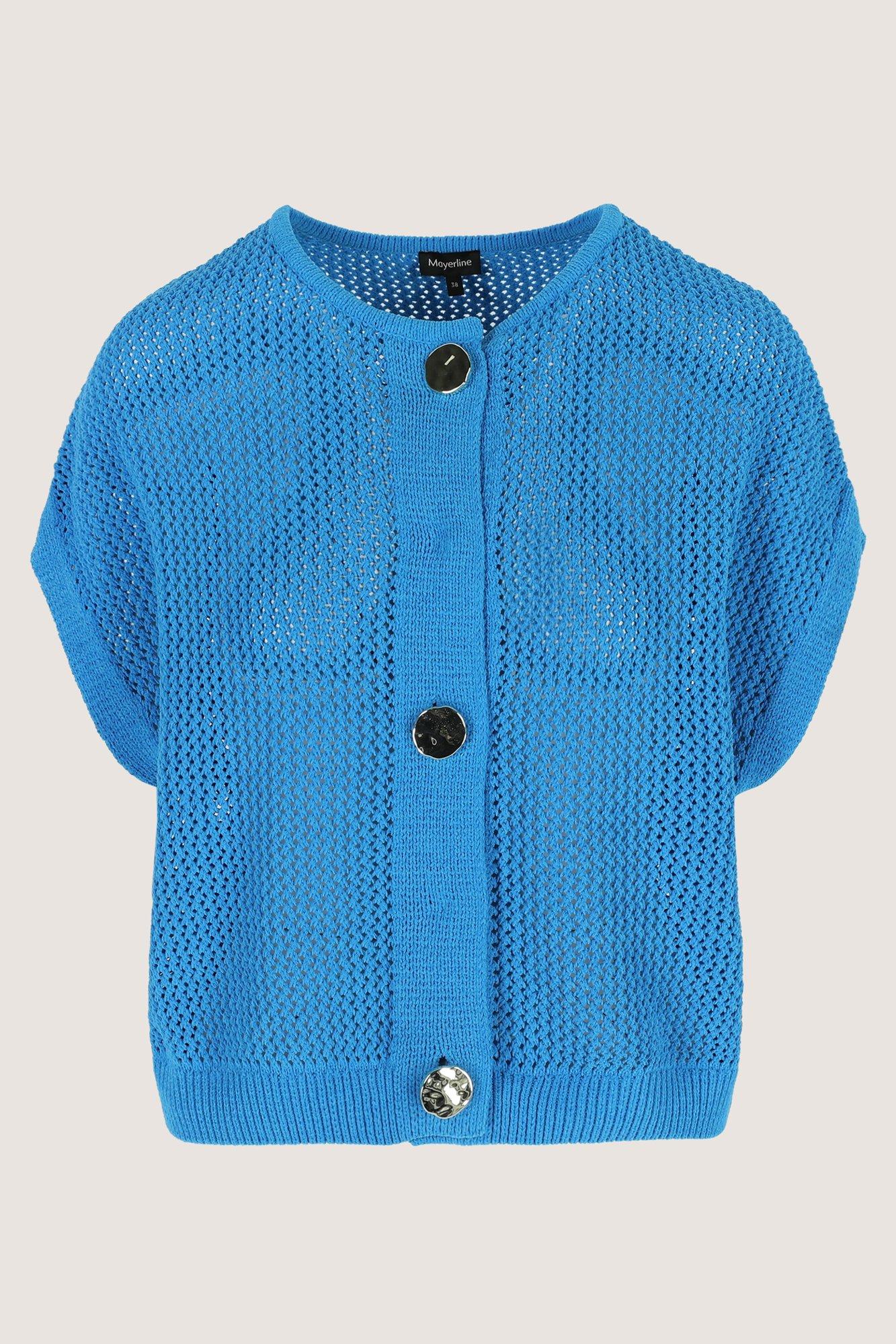 Cardigan - Mouwloze ajourcardigan