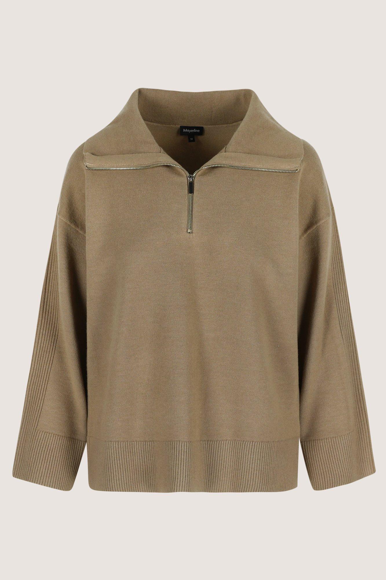 Truien - Trui met hoge kraag en halve rits