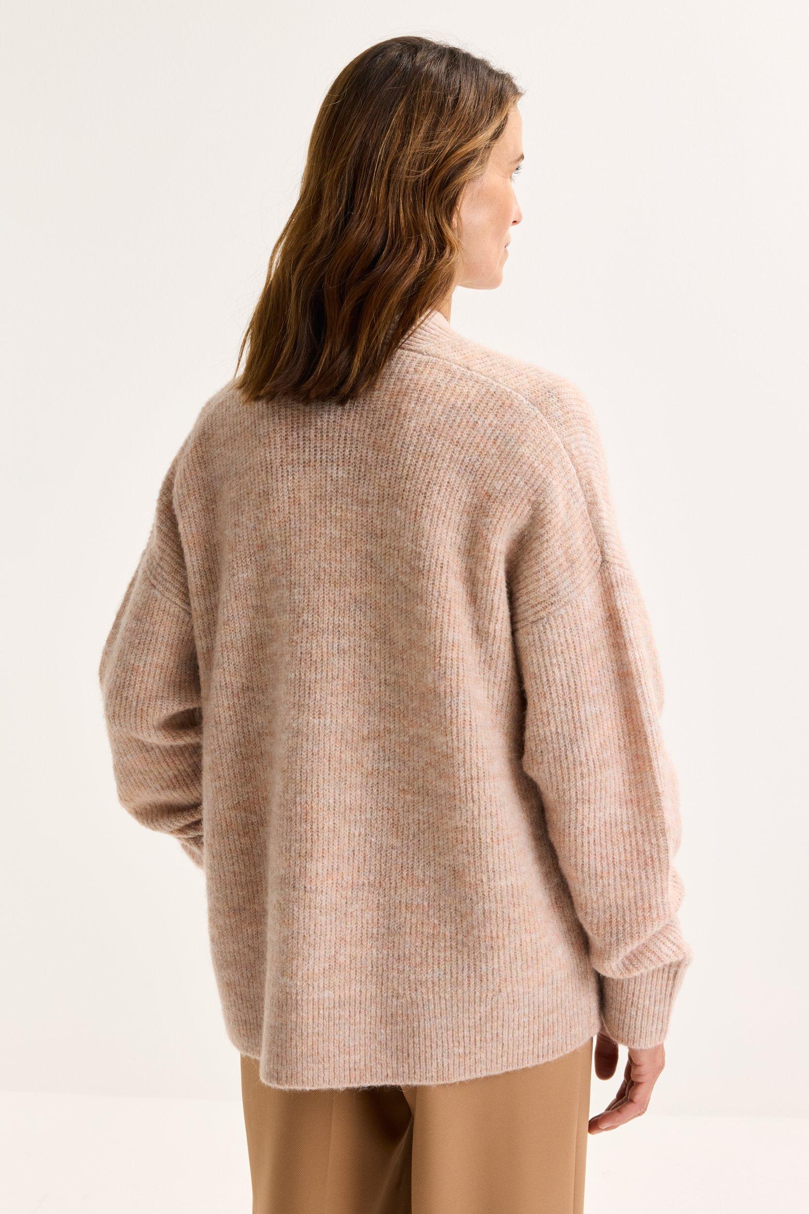 Cardigan - Geribde cardigan met mohair