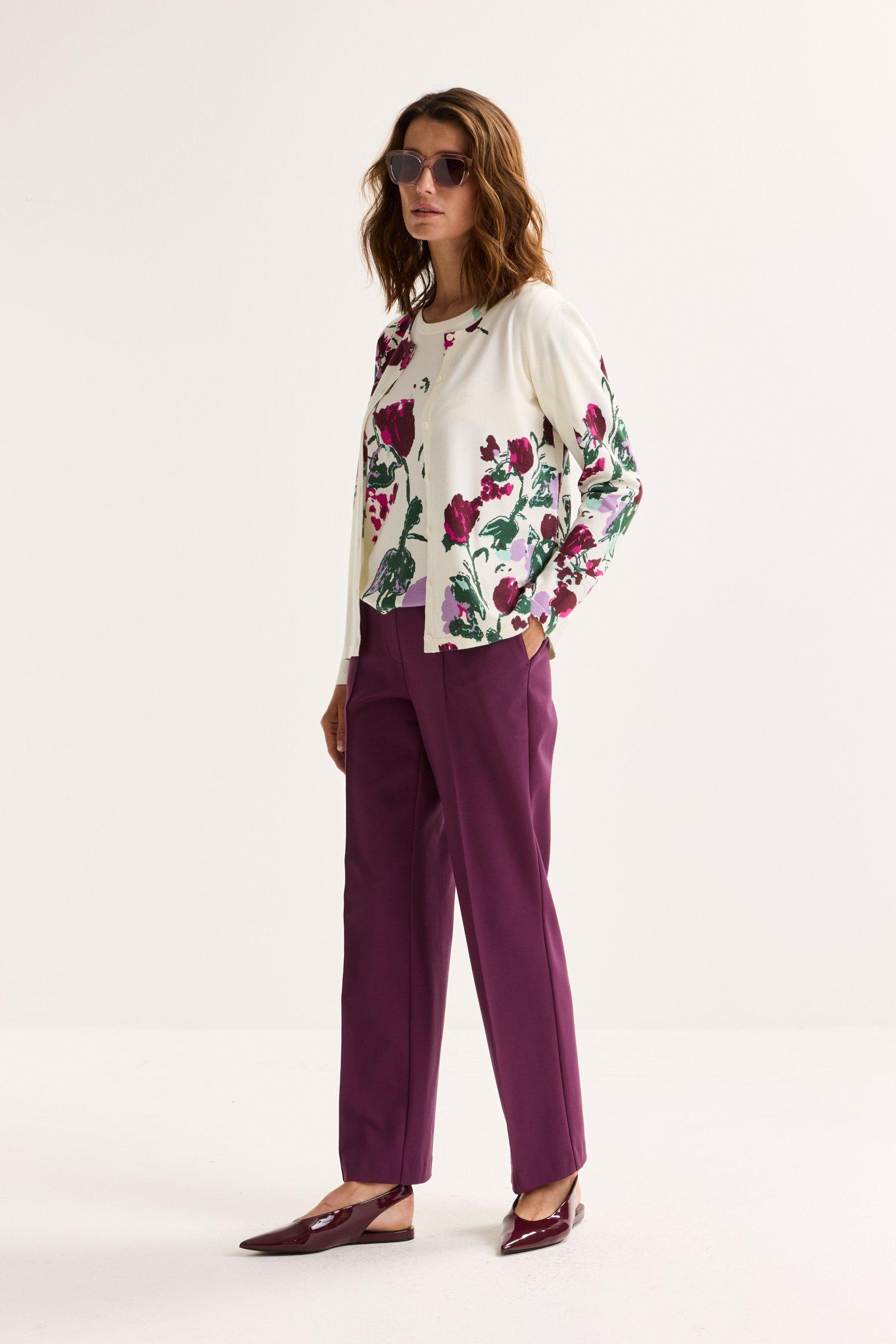 Cardigan - Fijne  cardigan met bloemenprint