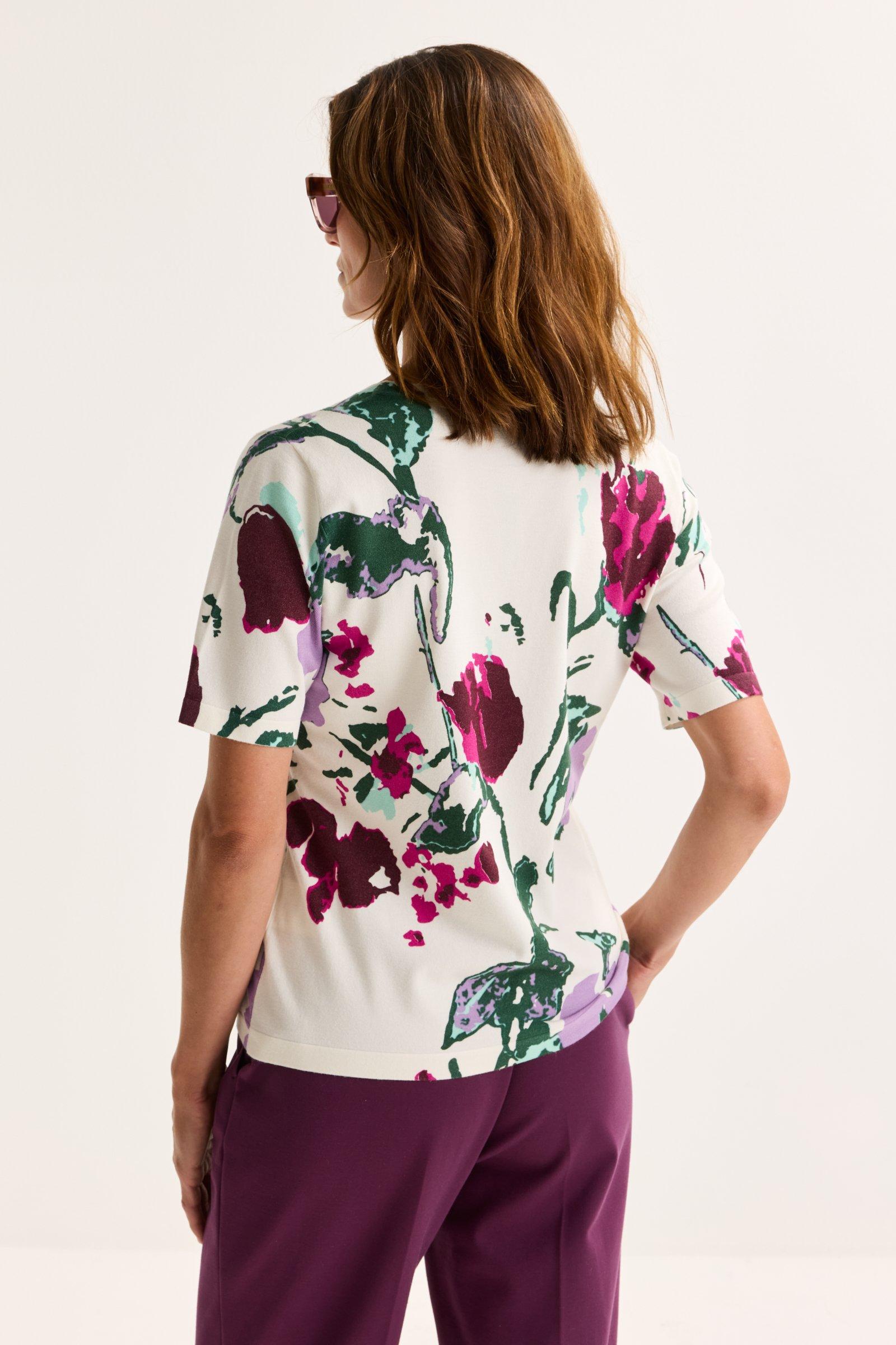 Truien - Trui met korte mouwen en bloemenprint