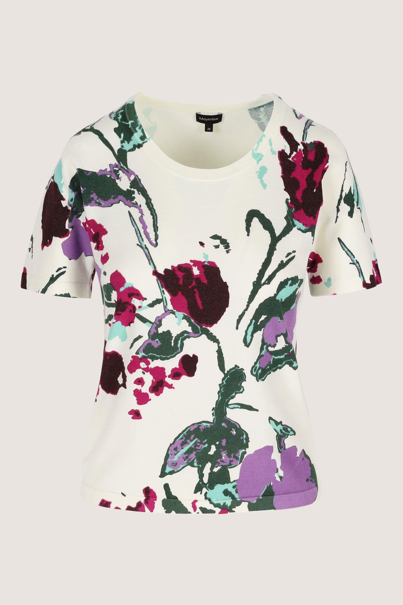 Truien - Trui met korte mouwen en bloemenprint