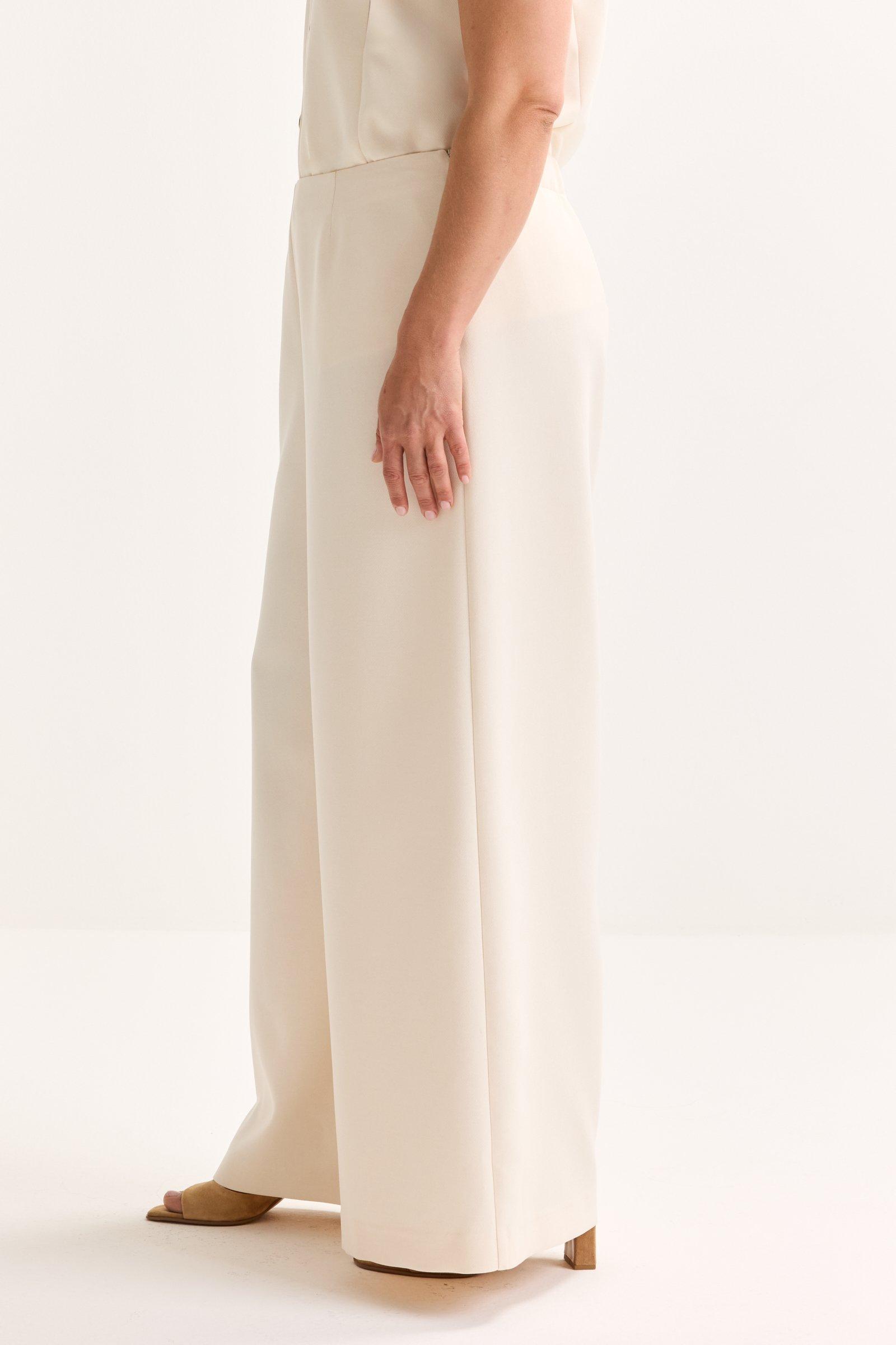 Pantalons - Pantalon palazzo en twill extensible