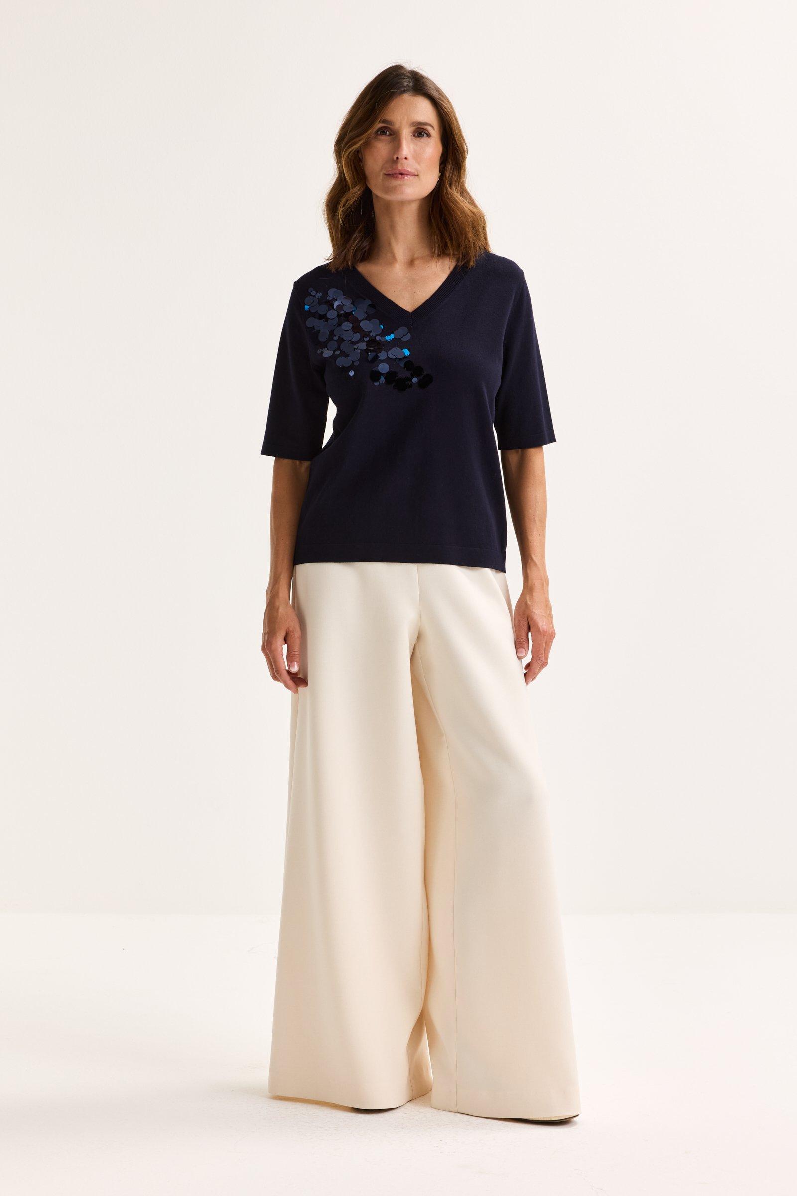 Pulls - Pull à col V avec paillettes