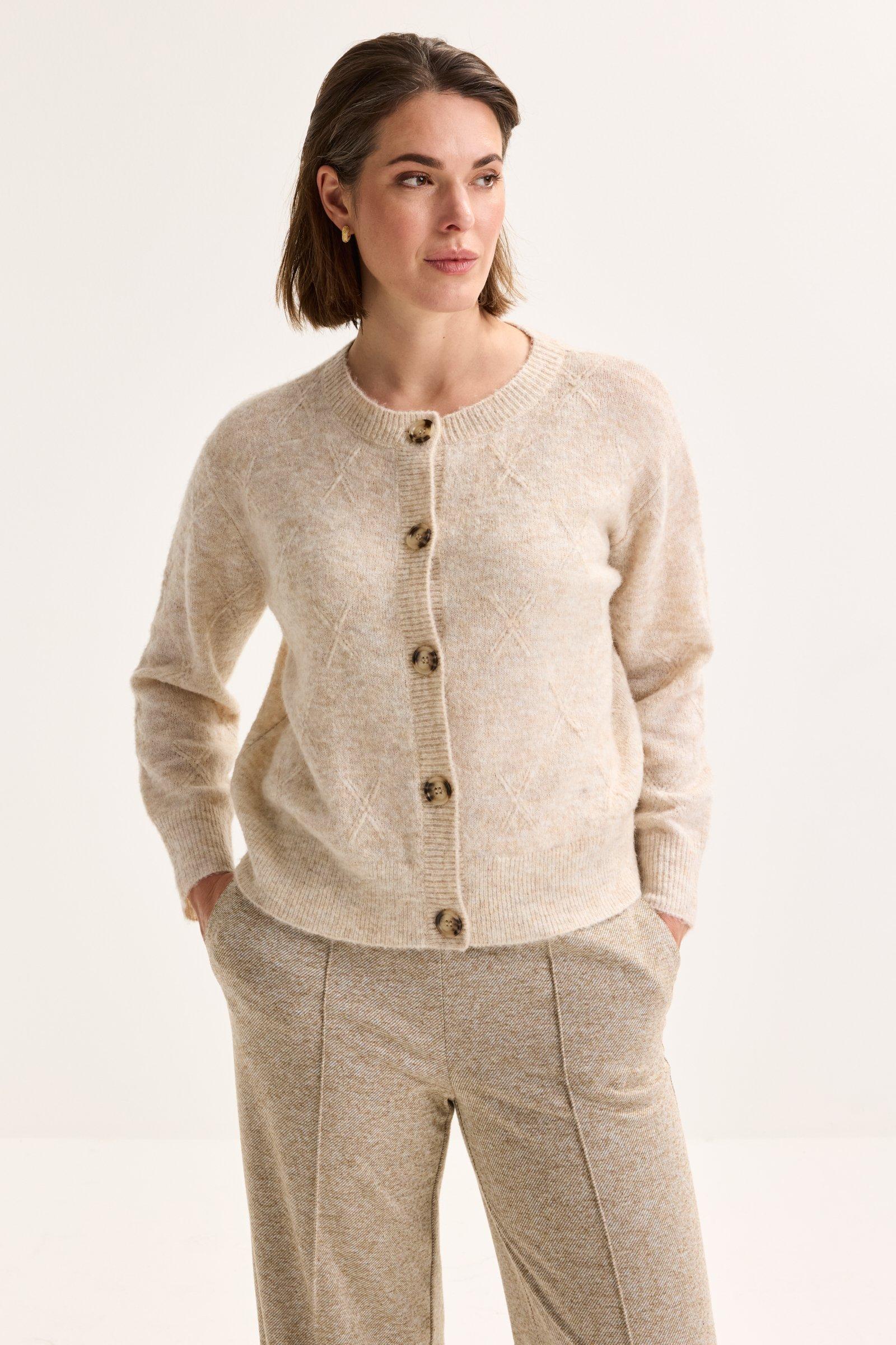 Mayerline Cardigan In Mêléejacquard Met Mohair