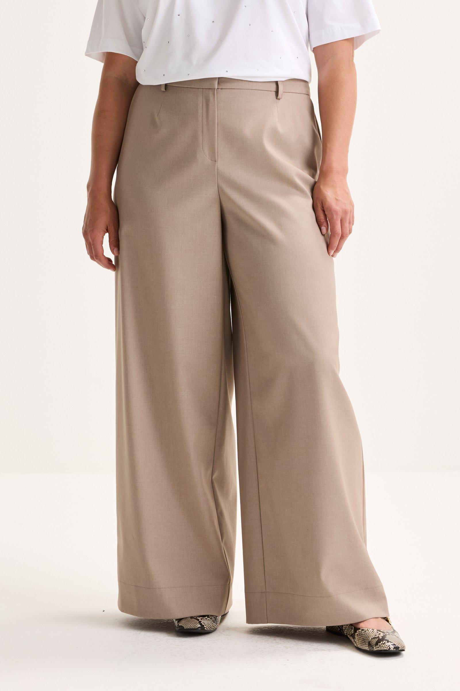 Pantalons - Pantalon palazzo en twill extensible