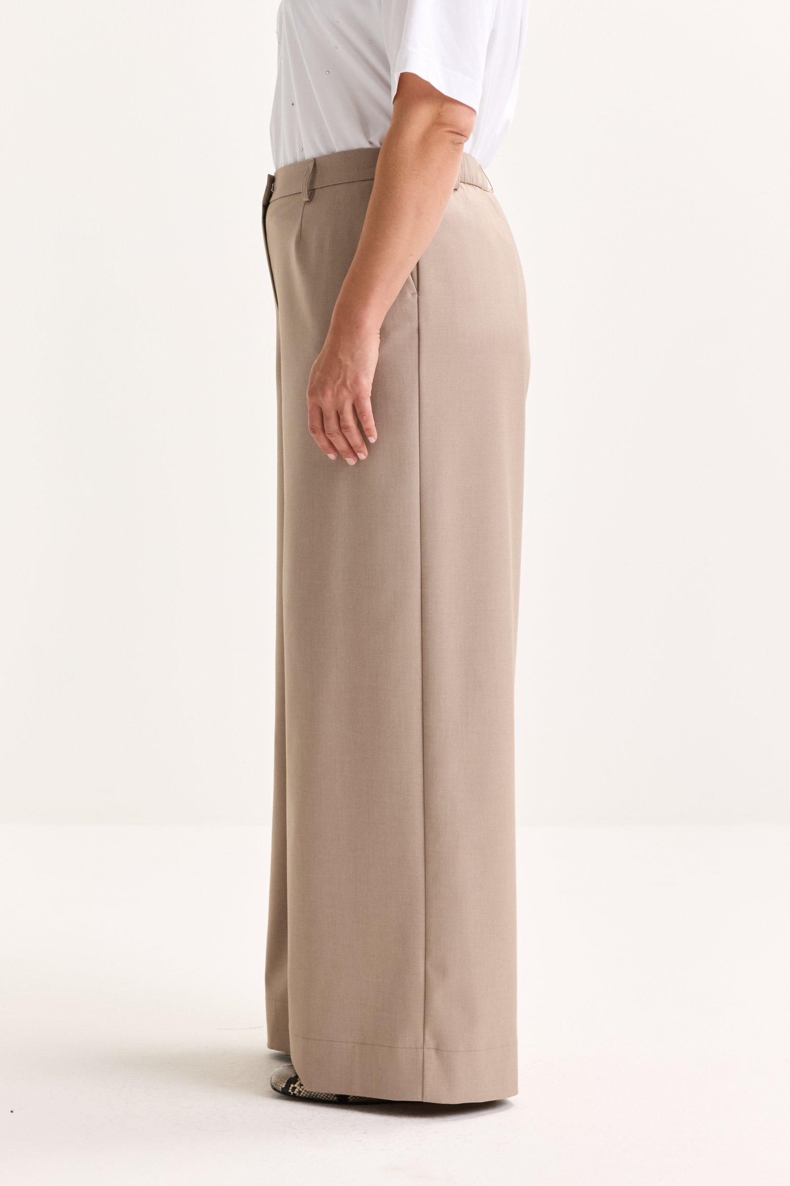 Pantalons - Pantalon palazzo en twill extensible