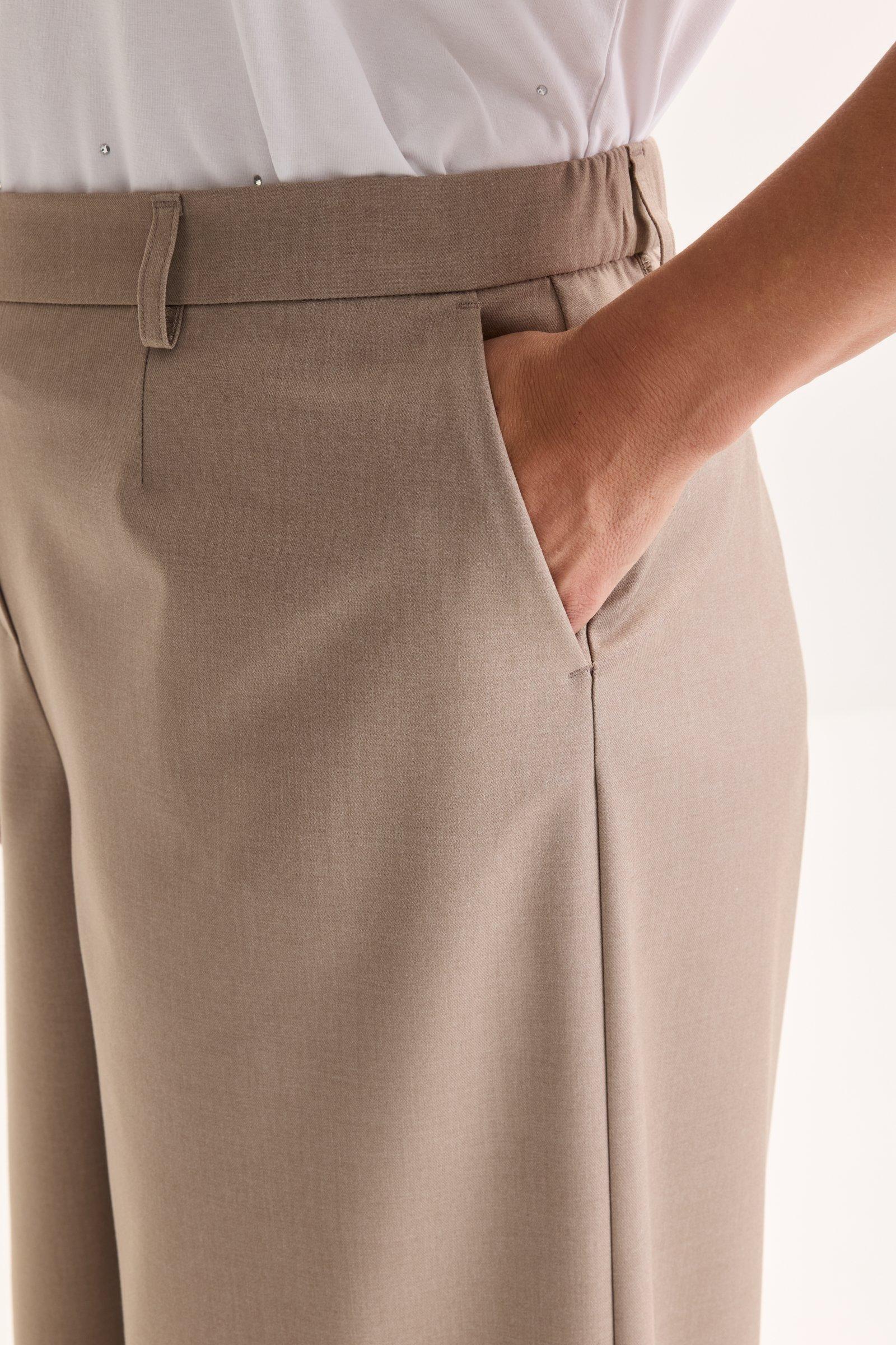 Pantalons - Pantalon palazzo en twill extensible
