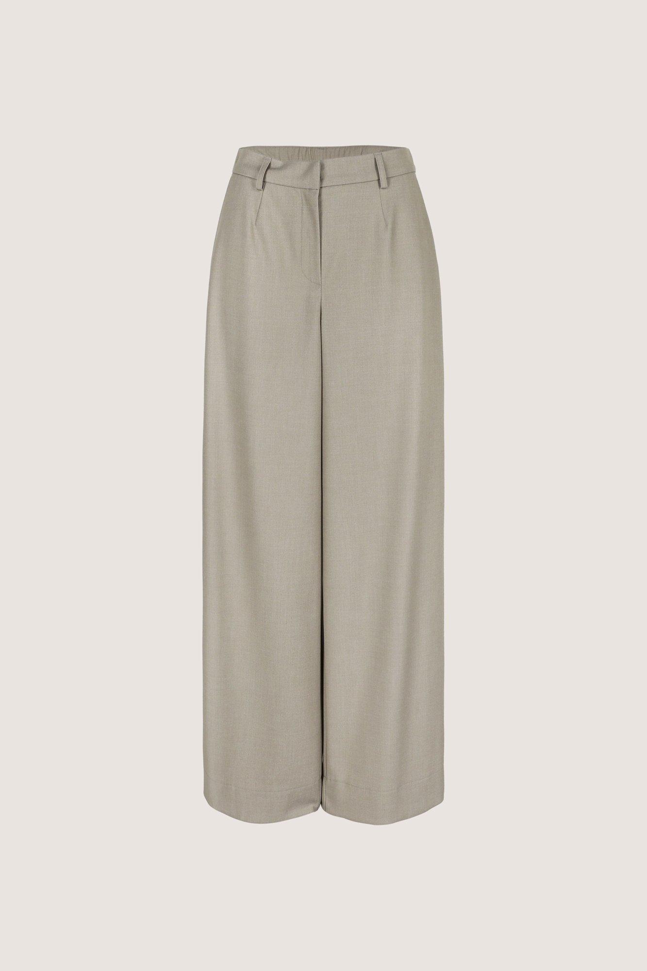 Pantalons - Pantalon palazzo en twill extensible