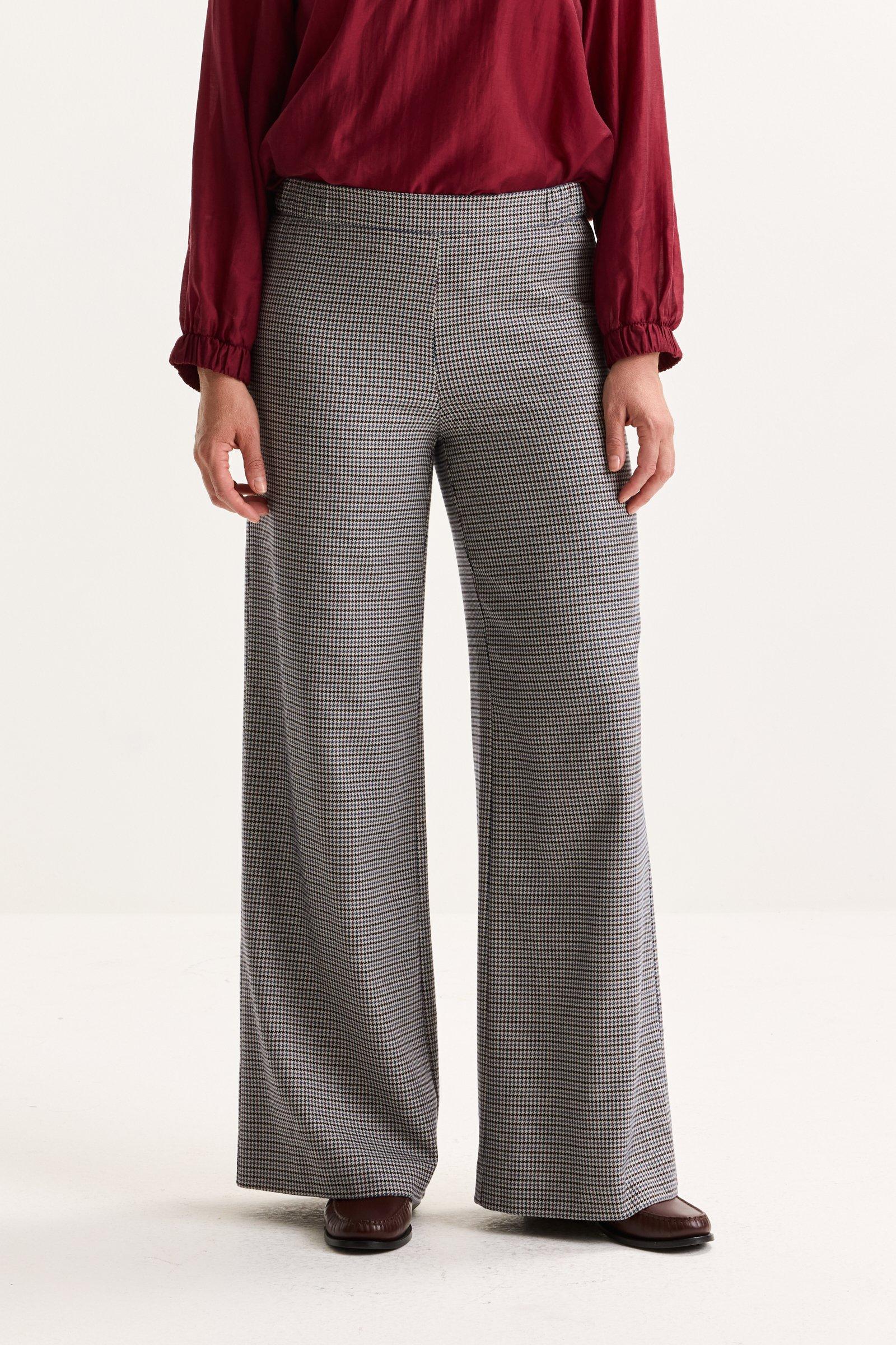 Pantalons - Pantalon pied-de-poule large