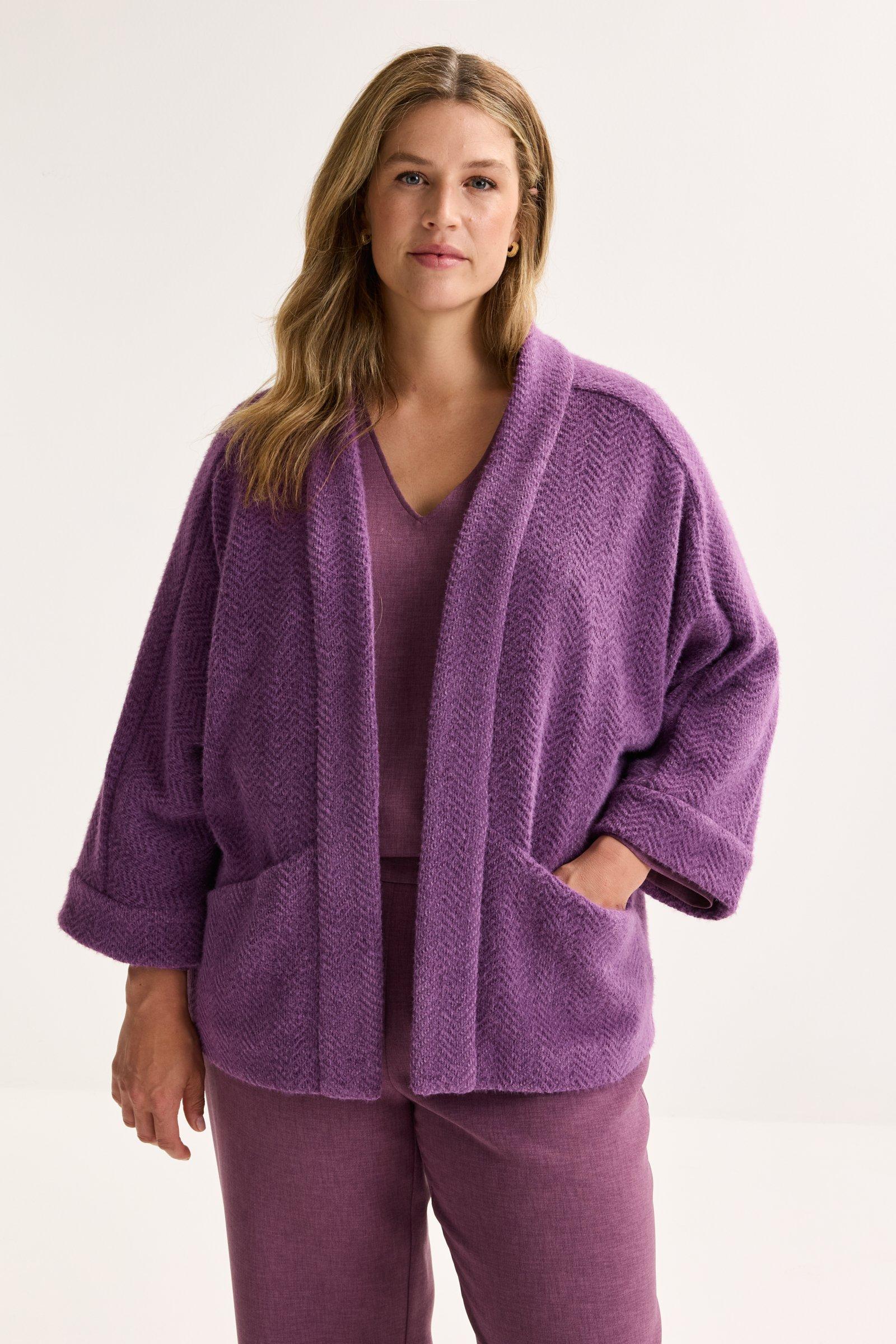 Mayerline Vleermuisjasje In Chenille Met Visgraatjacquard