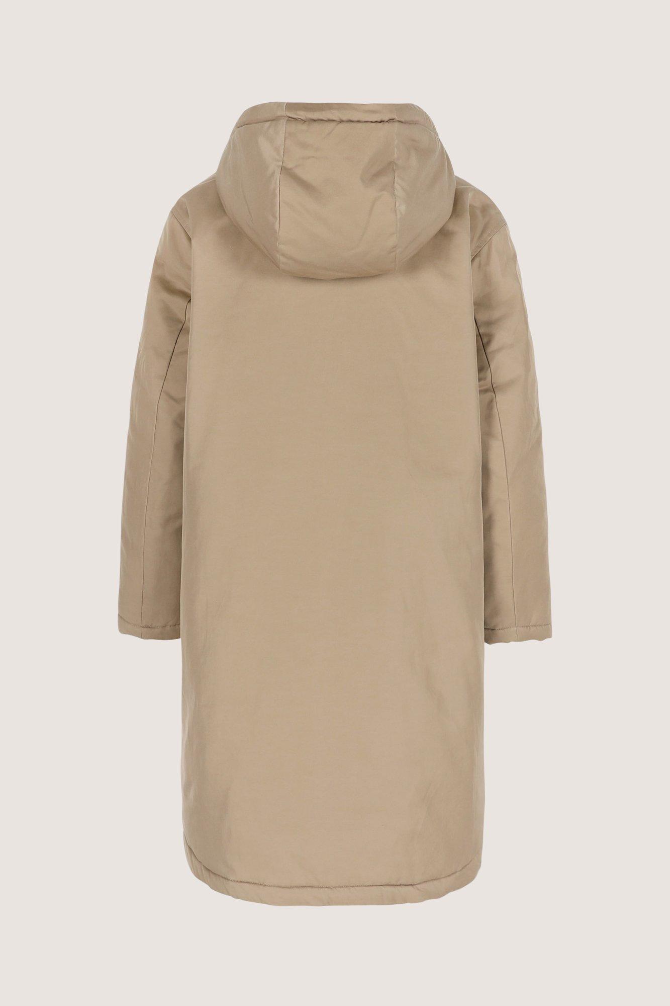 Parka's - Knielange parka met kap en bontvoering