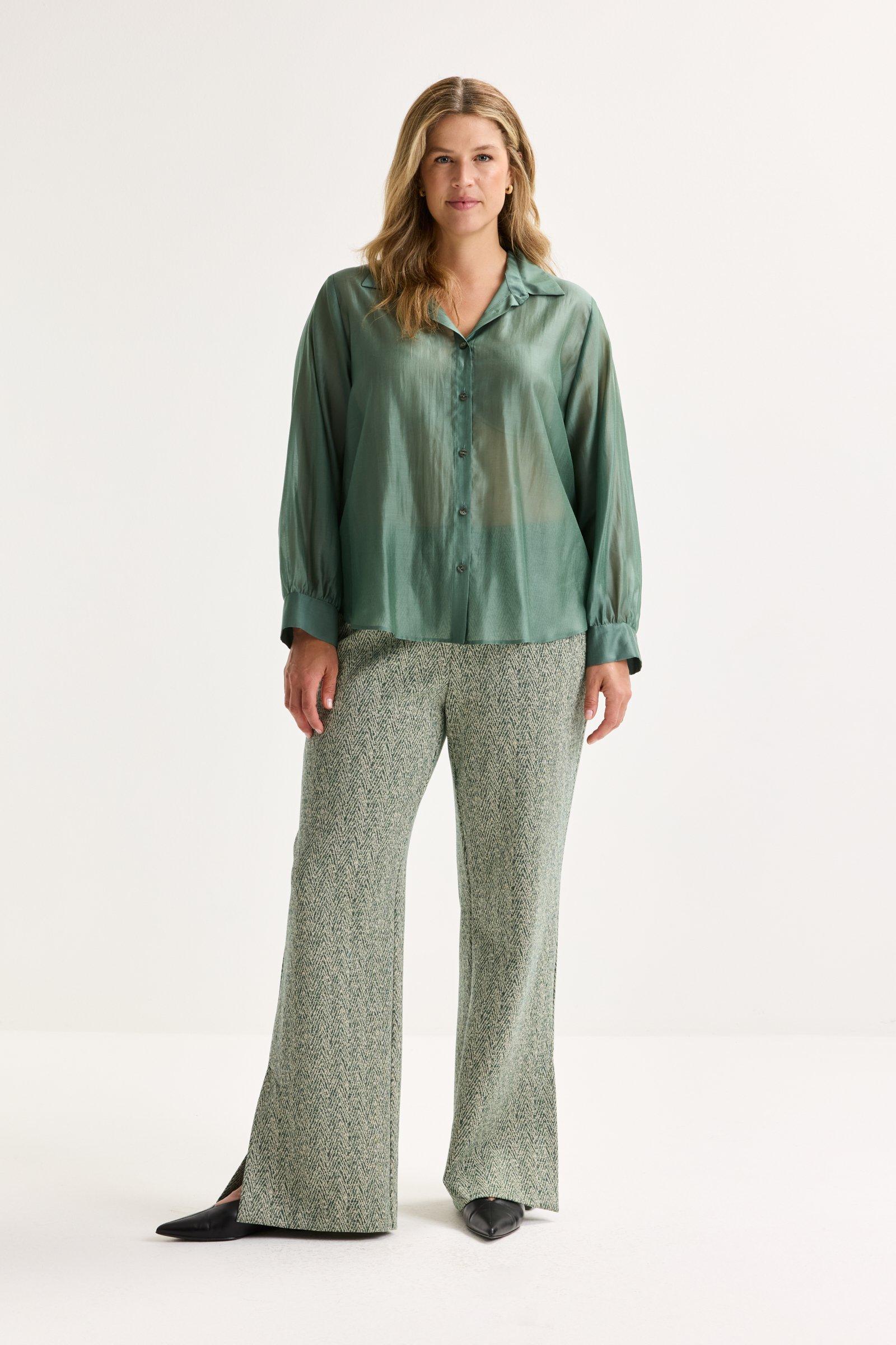 Mayerline Wijde Jersey Broek Met Visgraatmotief