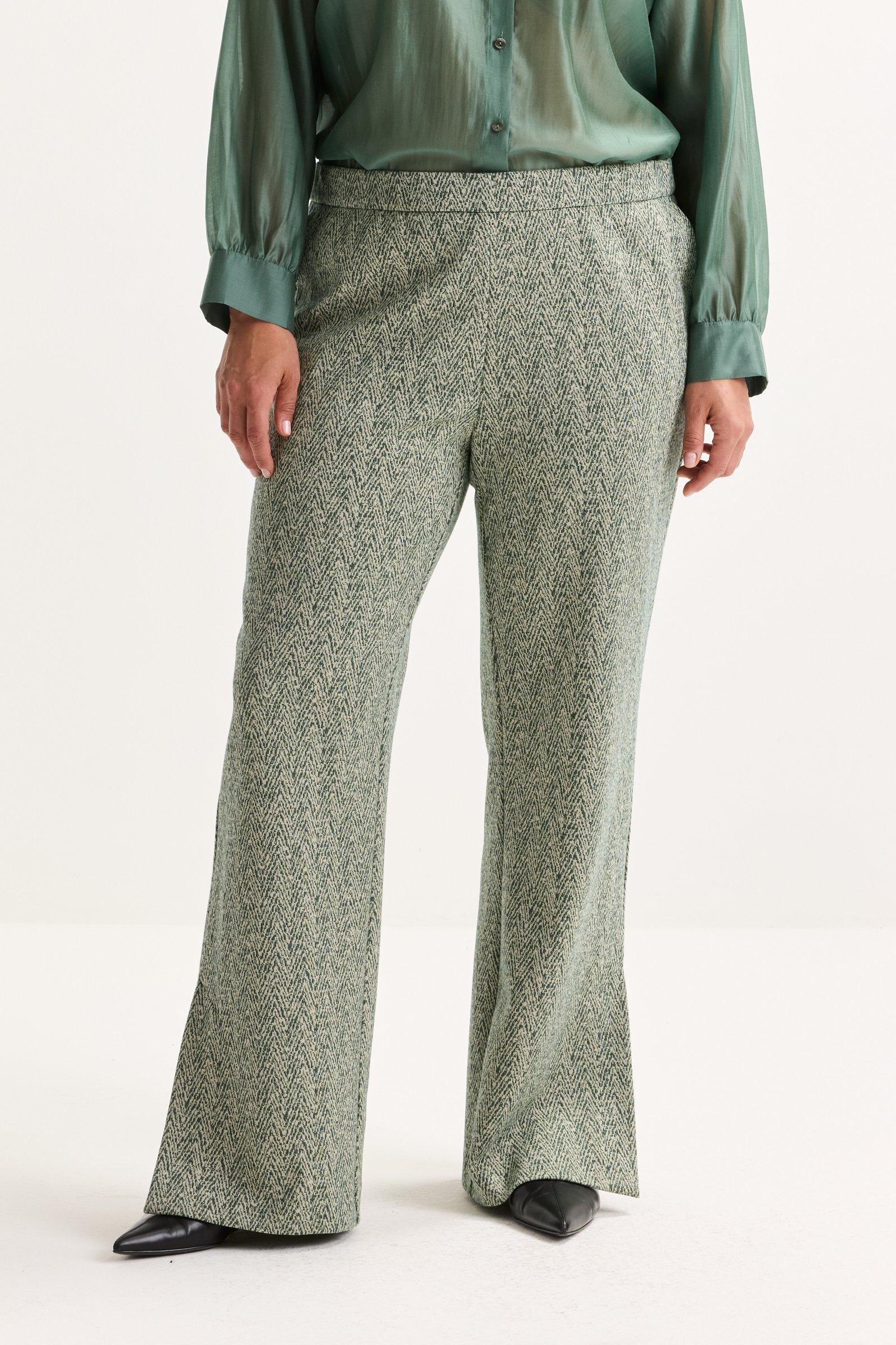 Pantalons - Pantalon large en jersey à motif chevrons