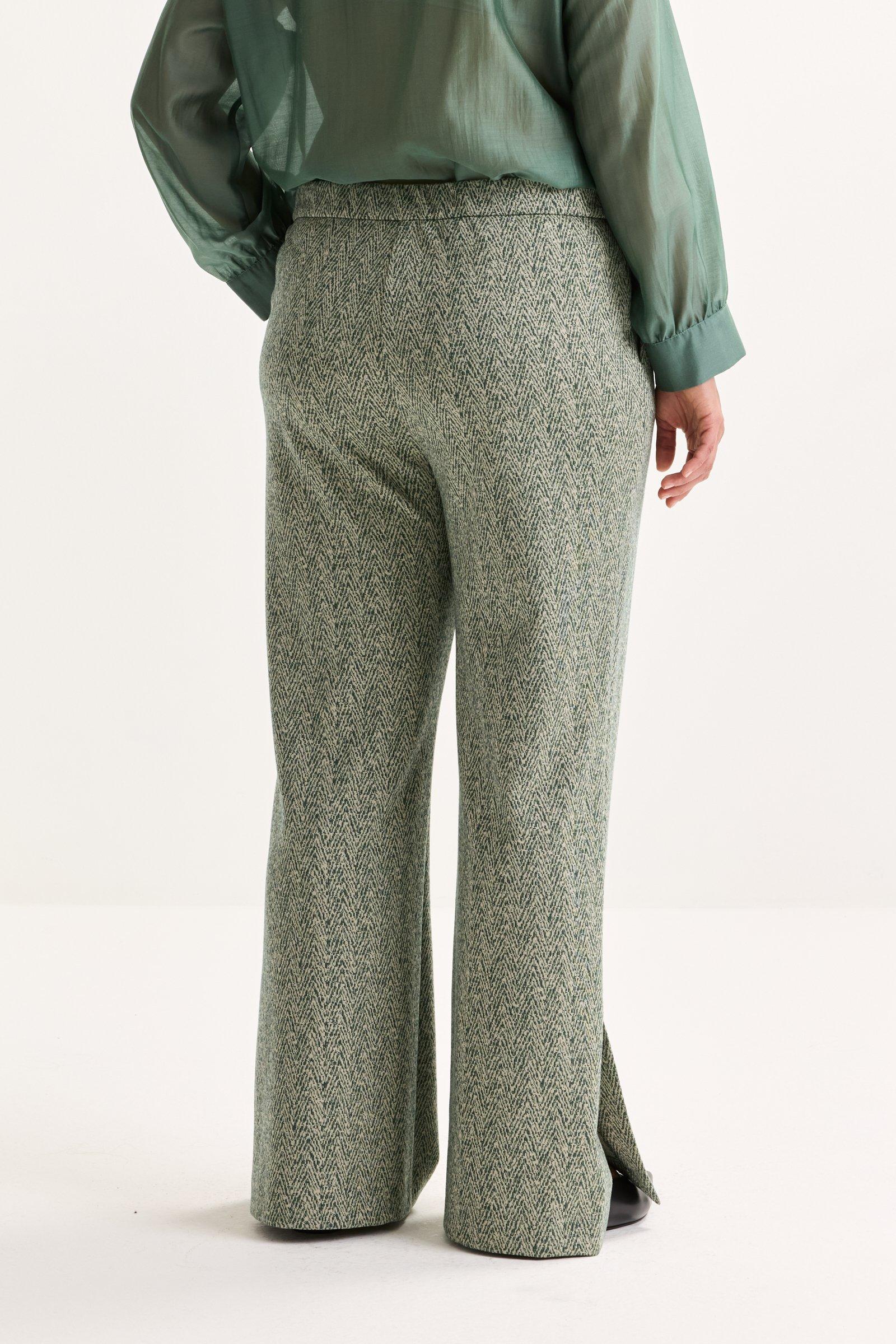 Pantalons - Pantalon large en jersey à motif chevrons