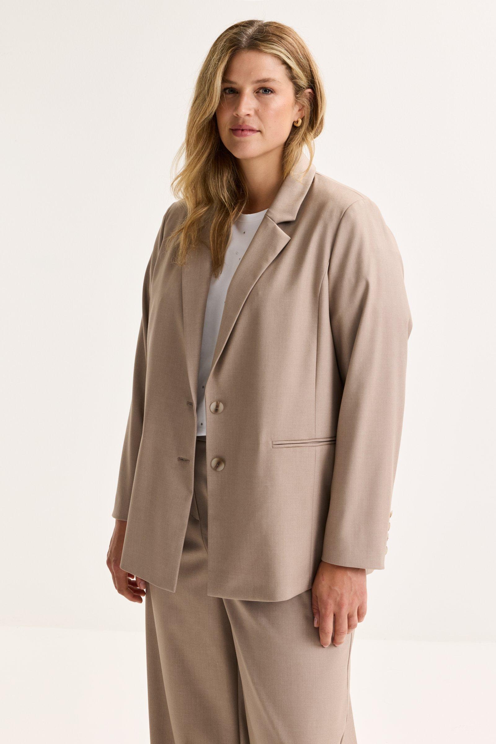 Lange blazer met gestreepte voering