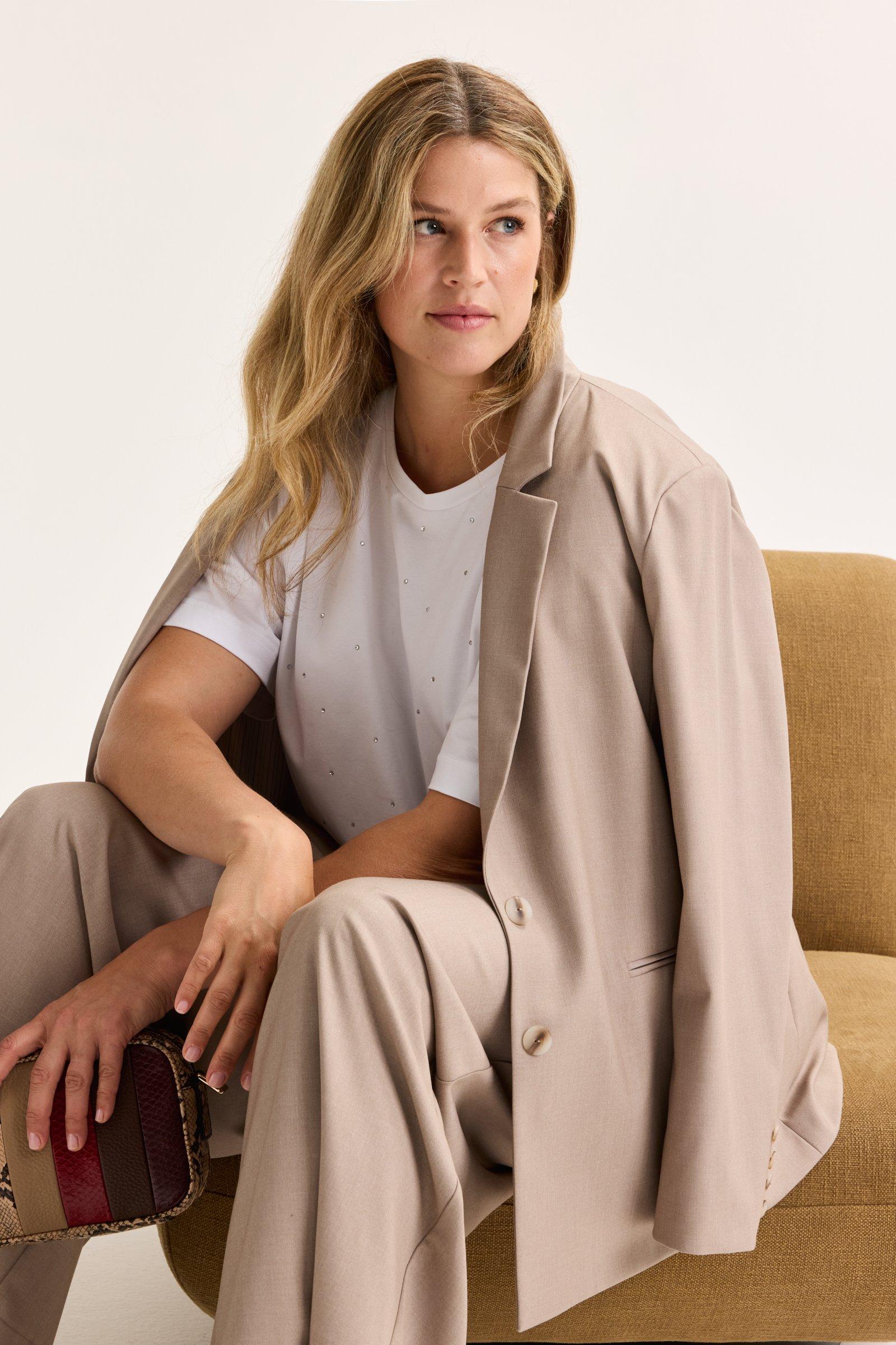 Blazers - Lange blazer met gestreepte voering