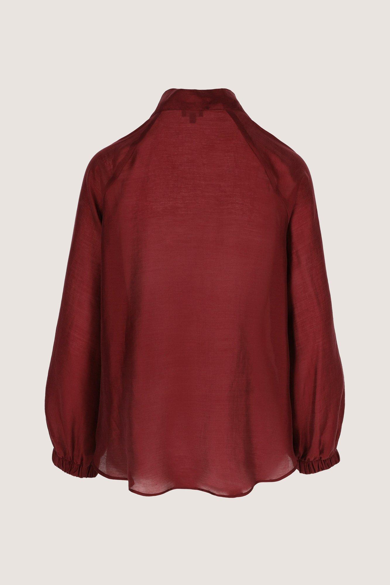 Chemises - Blouse évasée en voile de lyocell avec lavallière