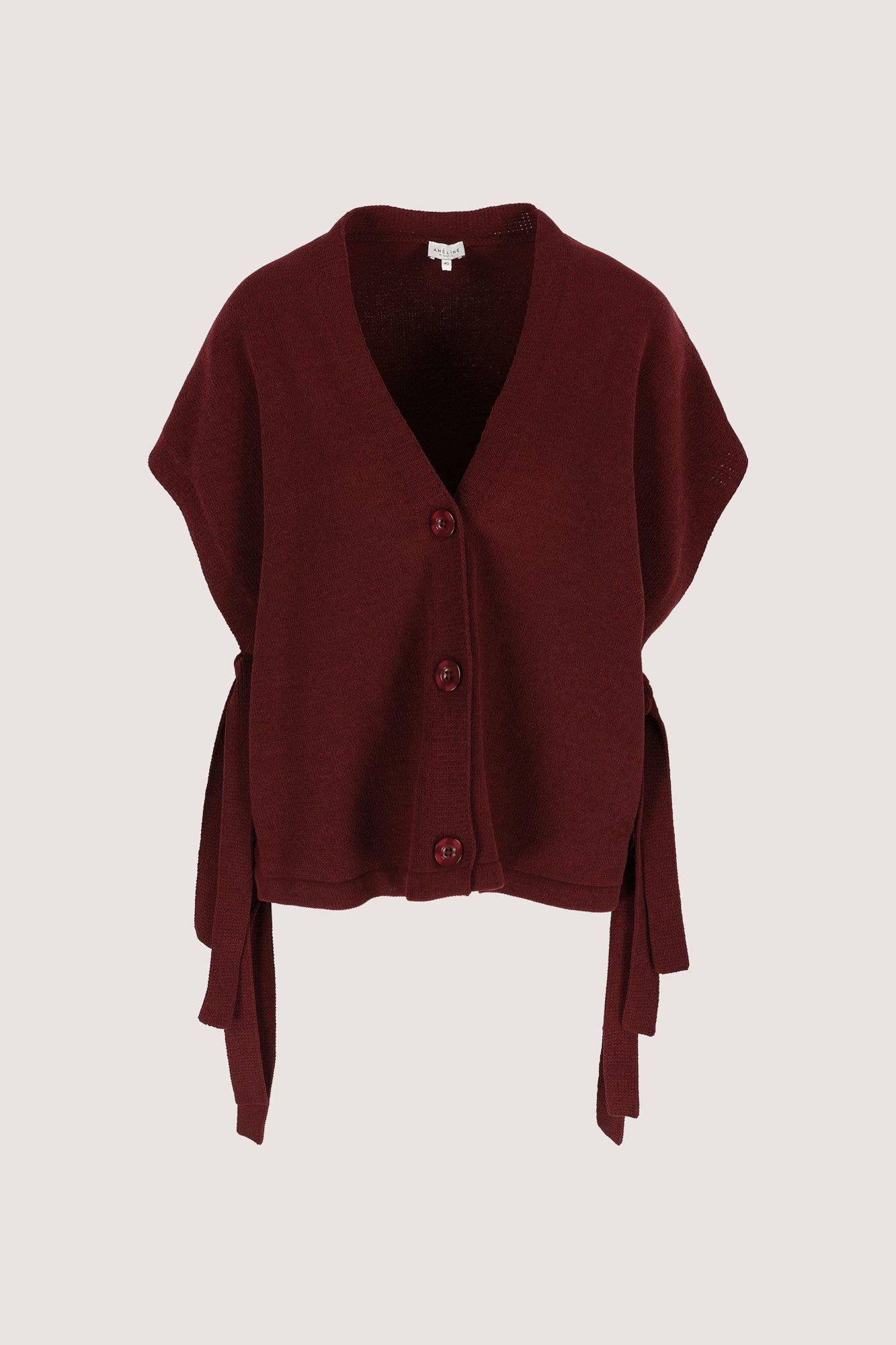 Cardigan - Gebreide cape in fijn chenille