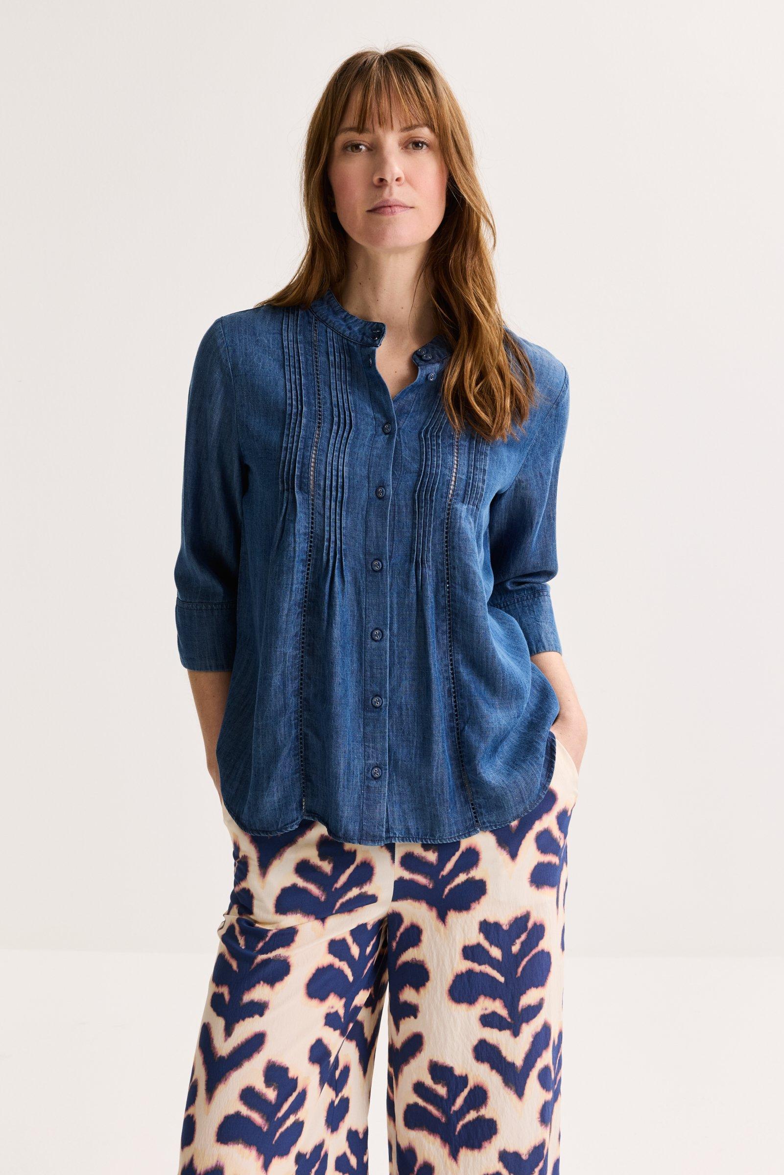 Tunique ample en denim brut - null - ame