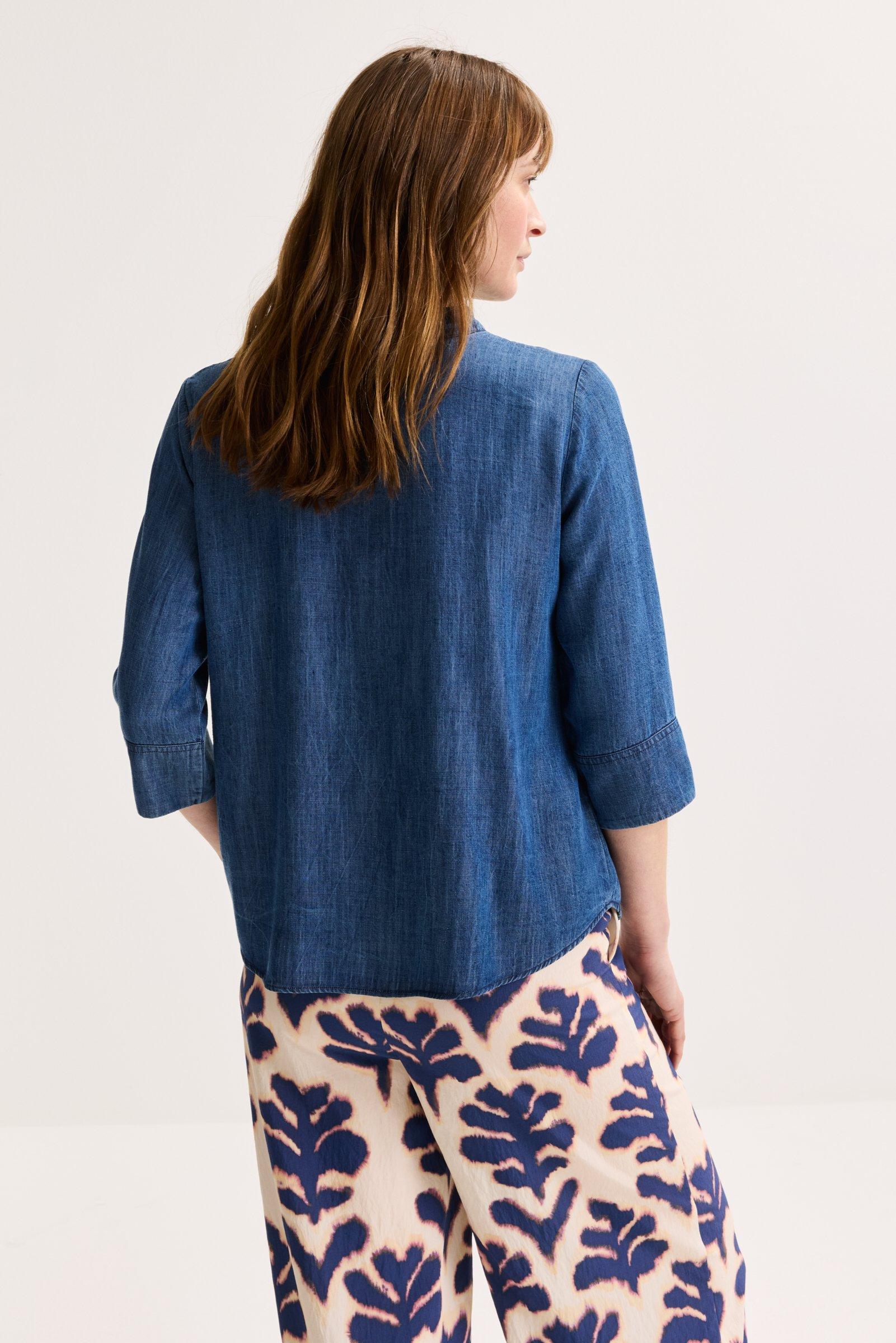 Hemden - Wijde tuniek in raw denim