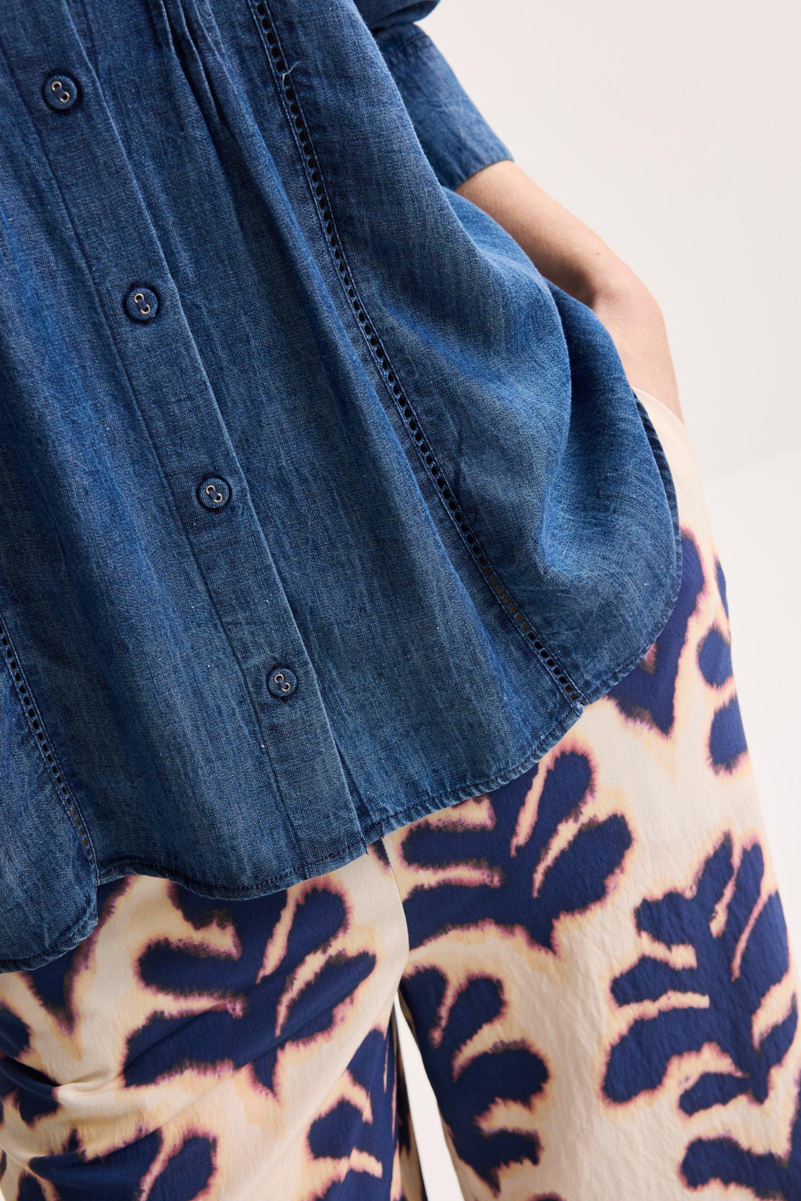 Hemden - Wijde tuniek in raw denim