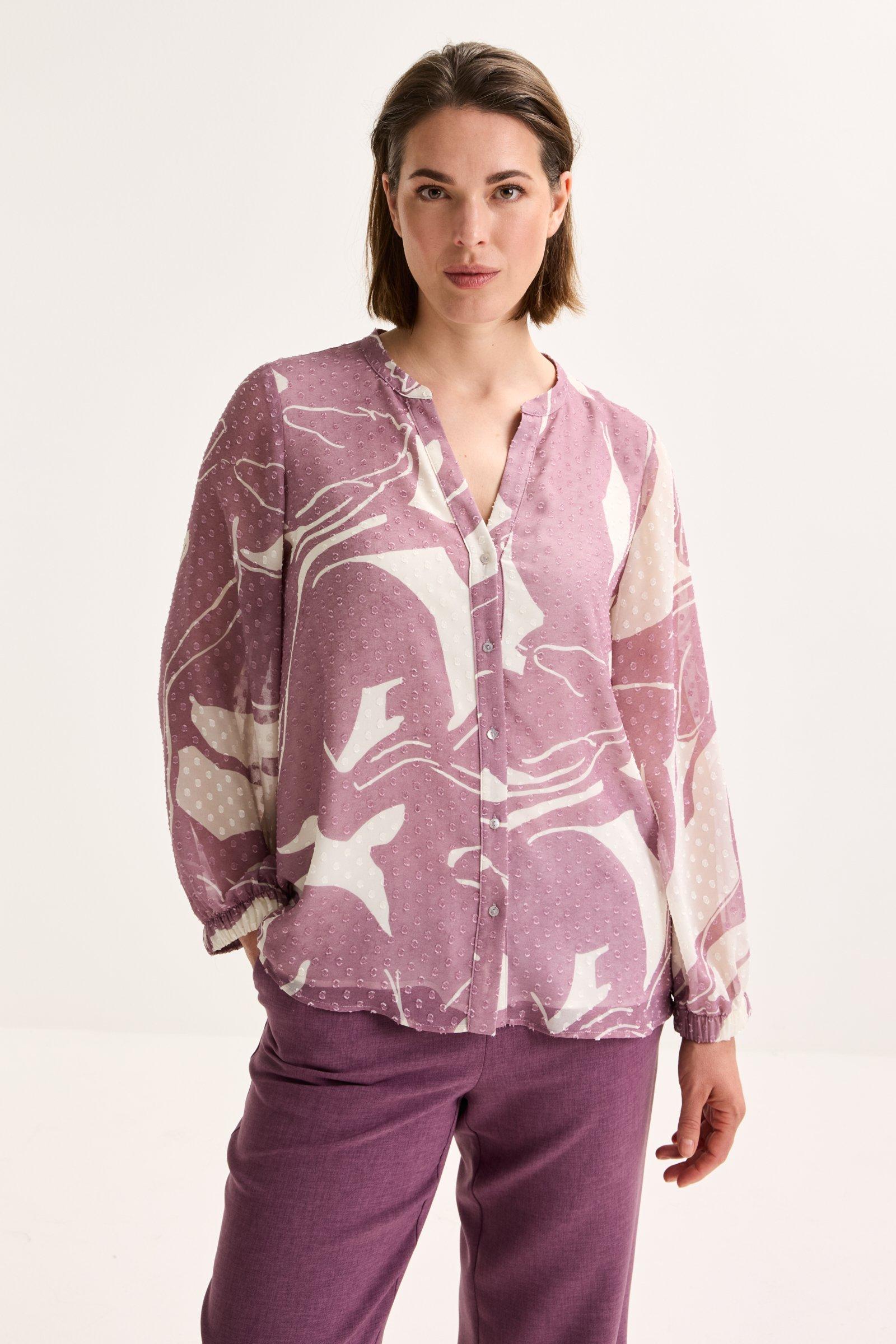 Mayerline Printblouse In Voile Jacquard