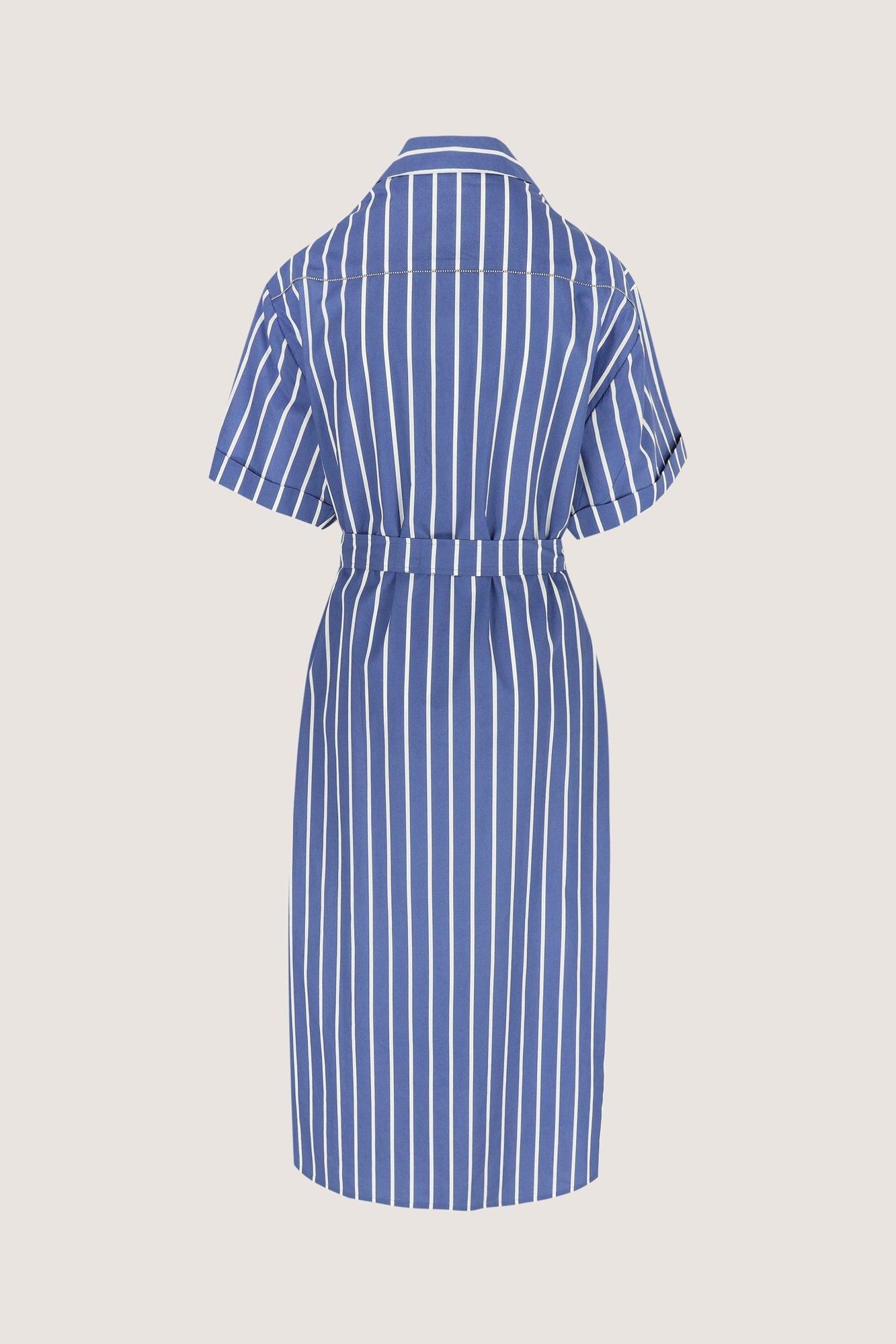 Robe Chemise BCBG Max Azria Kieley – Bleu Vintage Rayée – Taille M – Neuve Avec étiquette