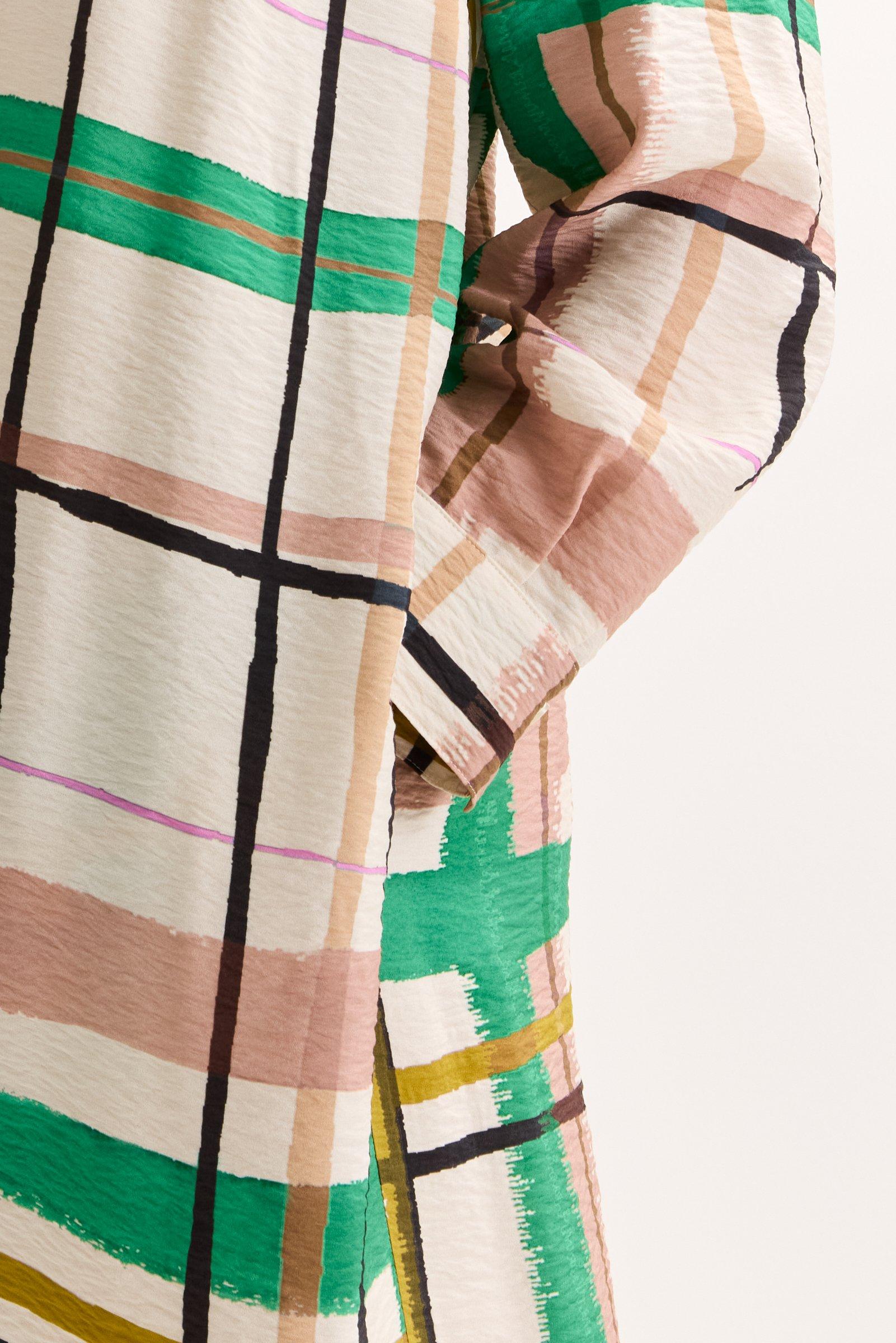 Kleedjes - Loose fit midi-jurk met ruitenprint
